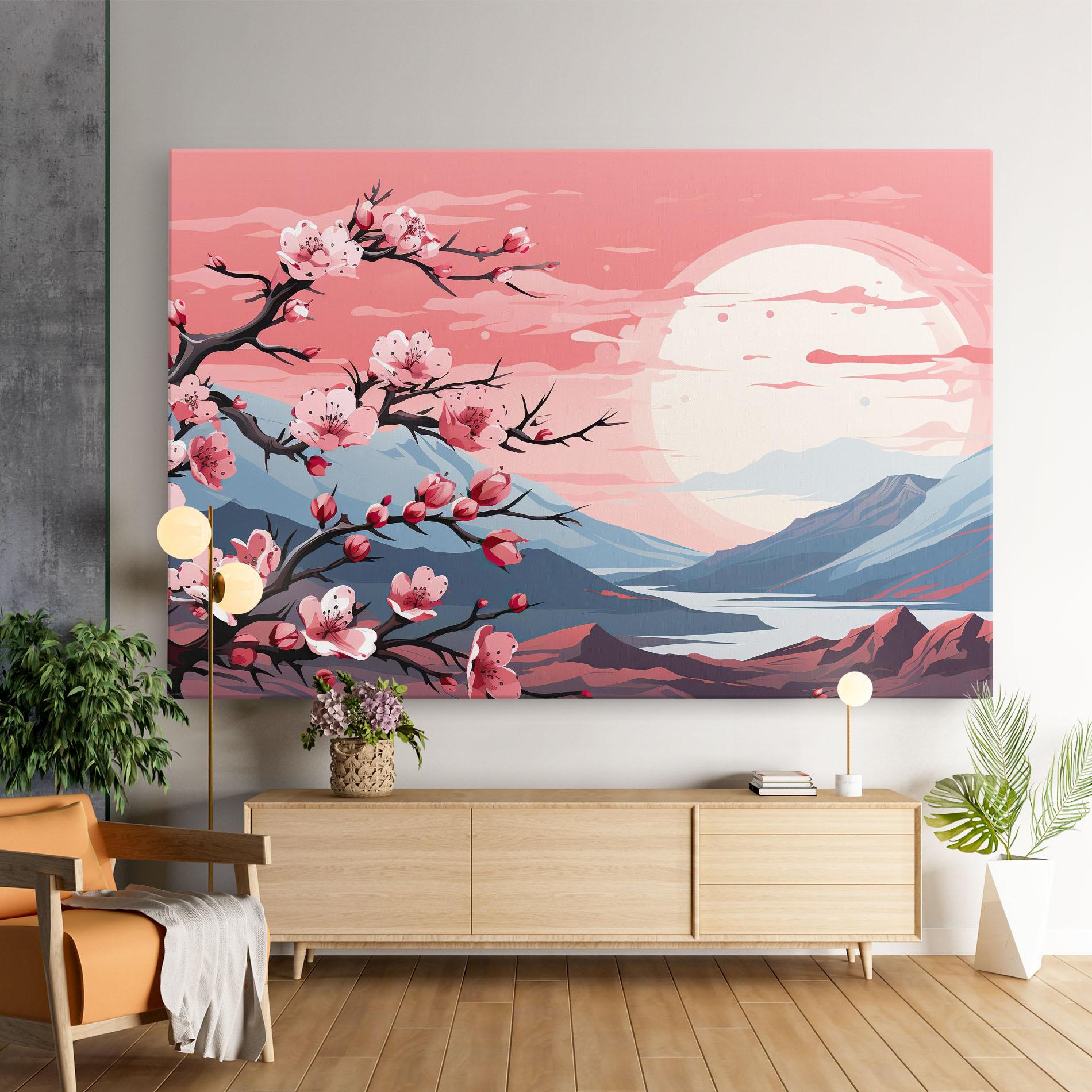 Tablou Canvas Chinese Cherry Blossoms mockup 9