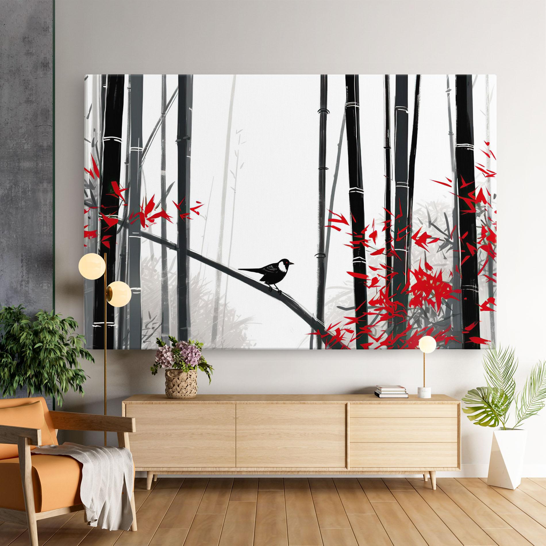 Tablou Canvas Chinese Red Leafs mockup 9