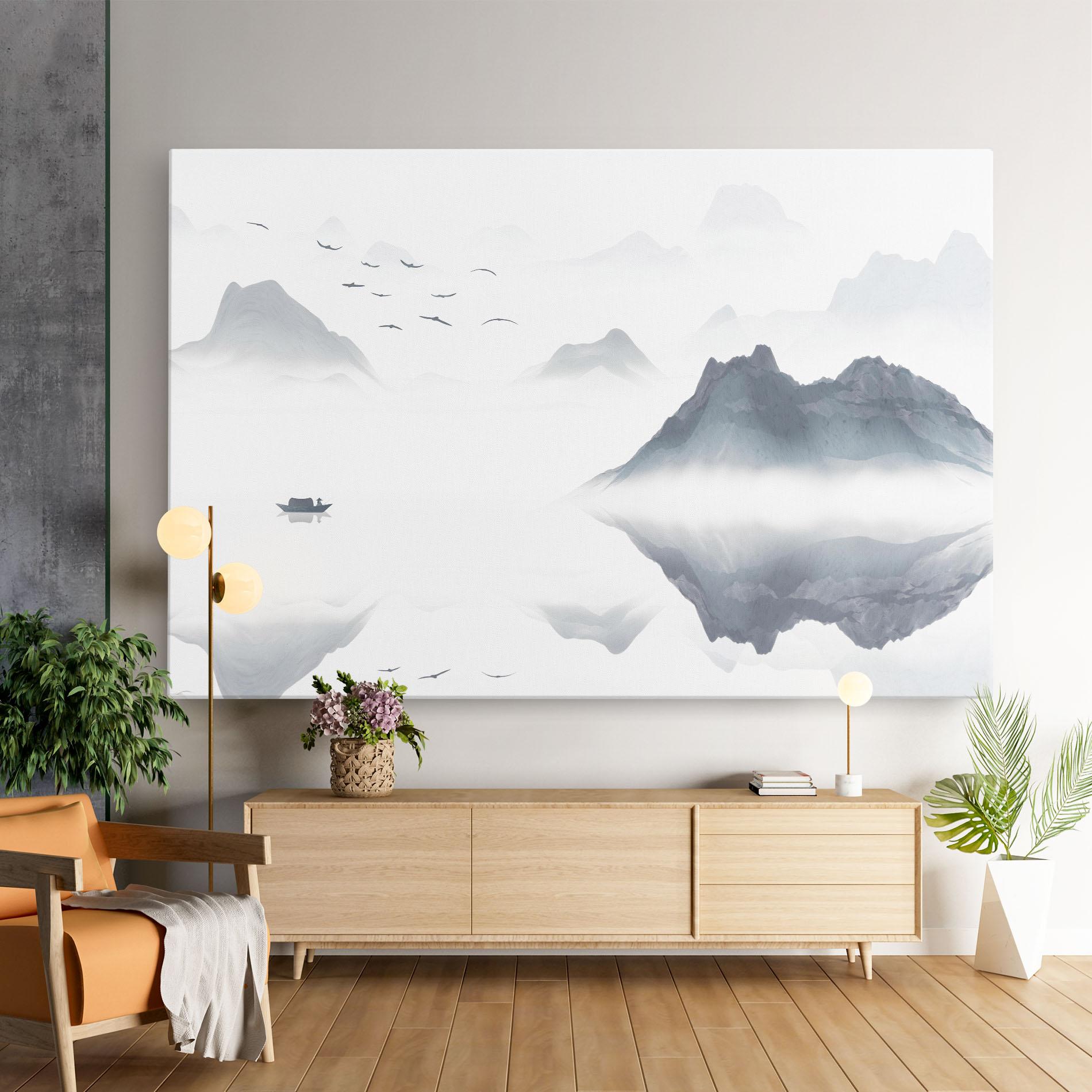 Tablou Canvas Chinese Style Mountains mockup 9