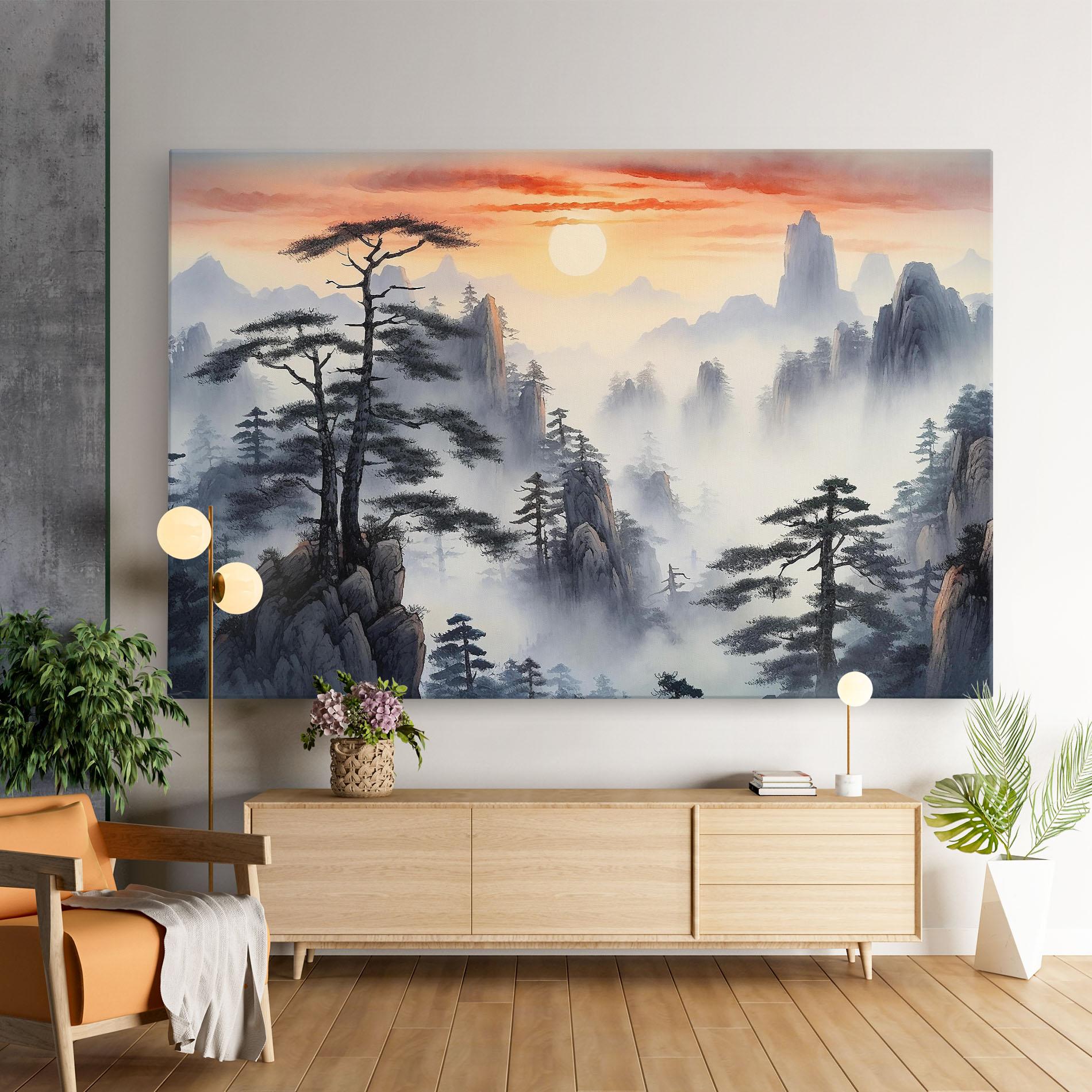 Tablou Canvas Fog Trees mockup 9