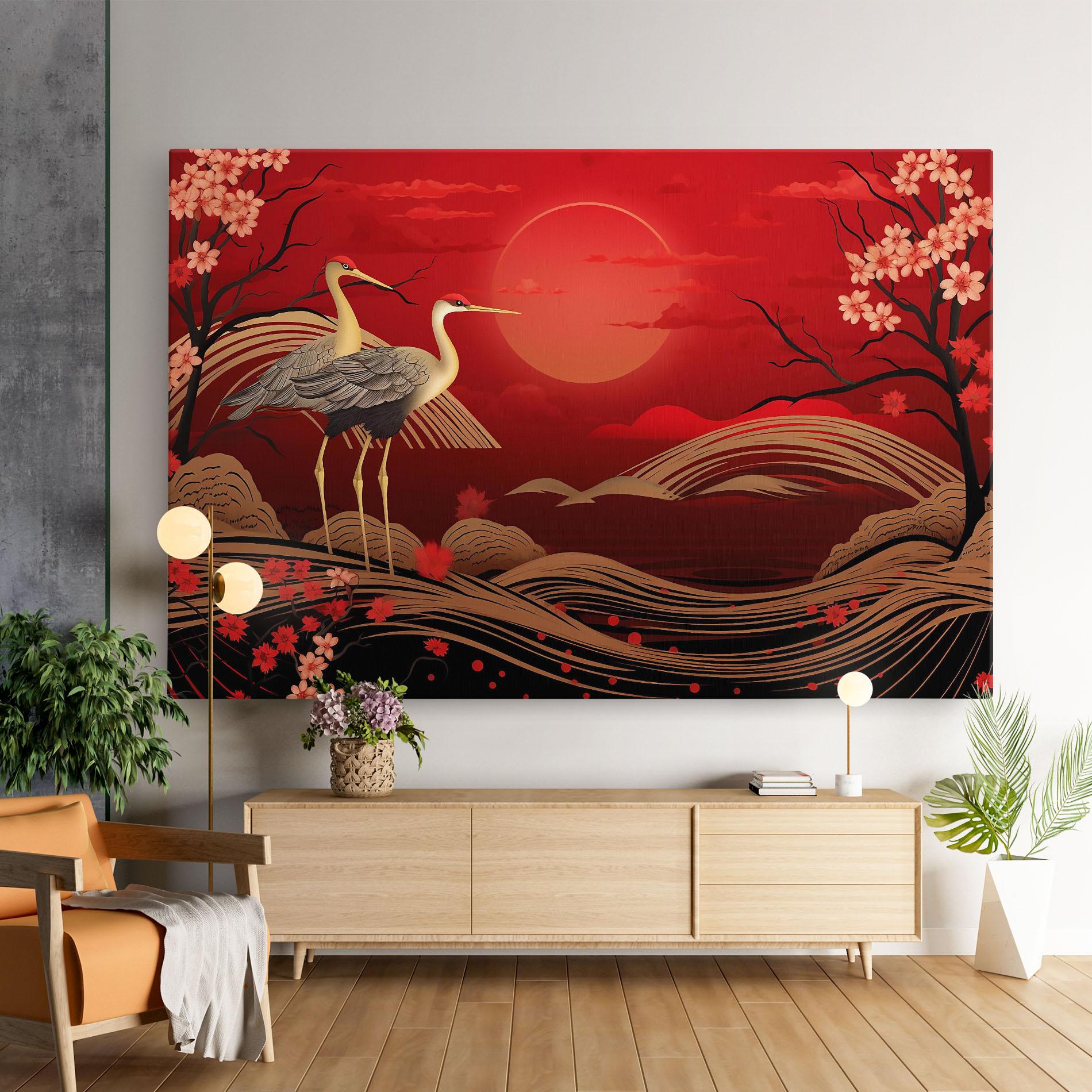 Tablou Canvas Gold Landscape Painting mockup 9