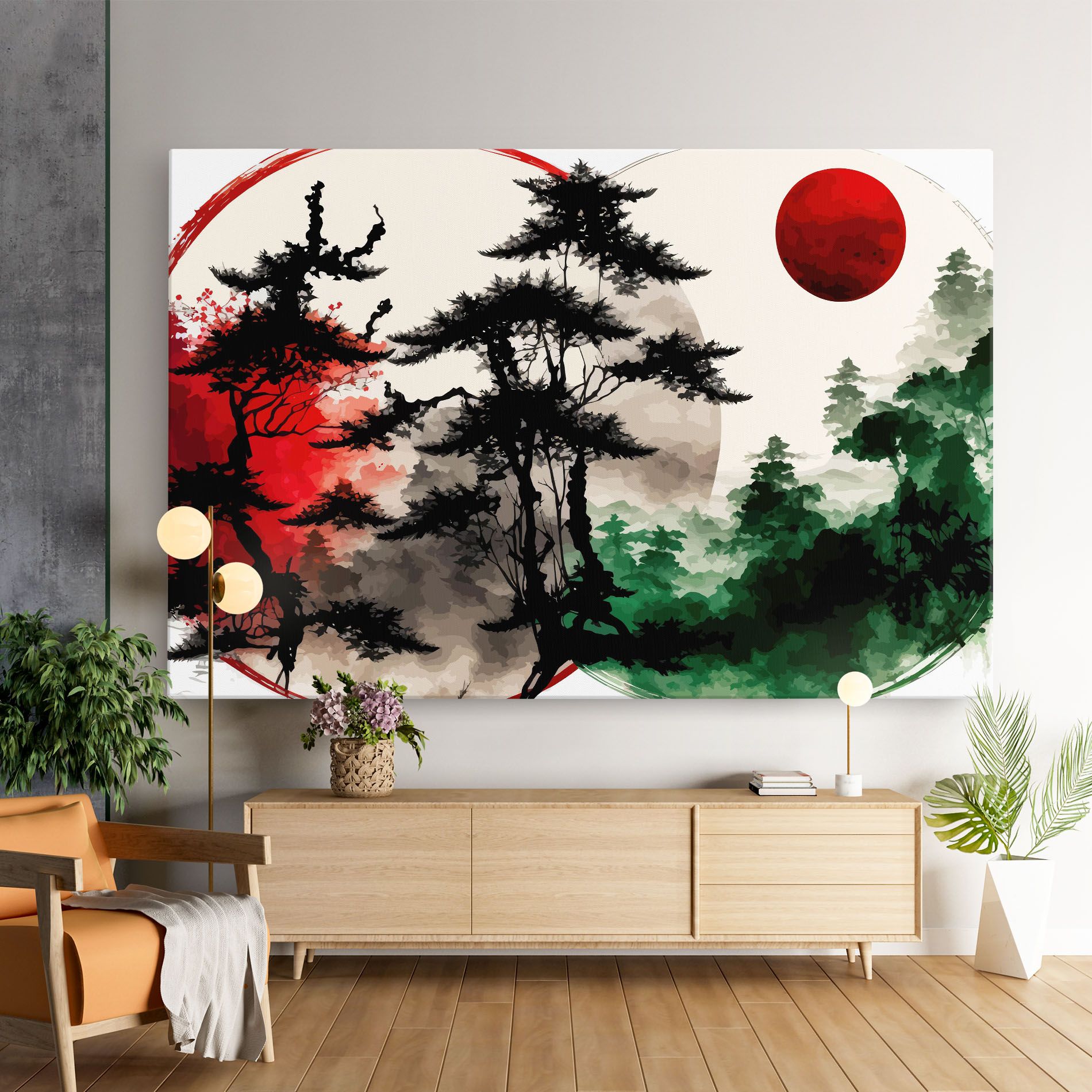 Green Red Tree Art mockup 9