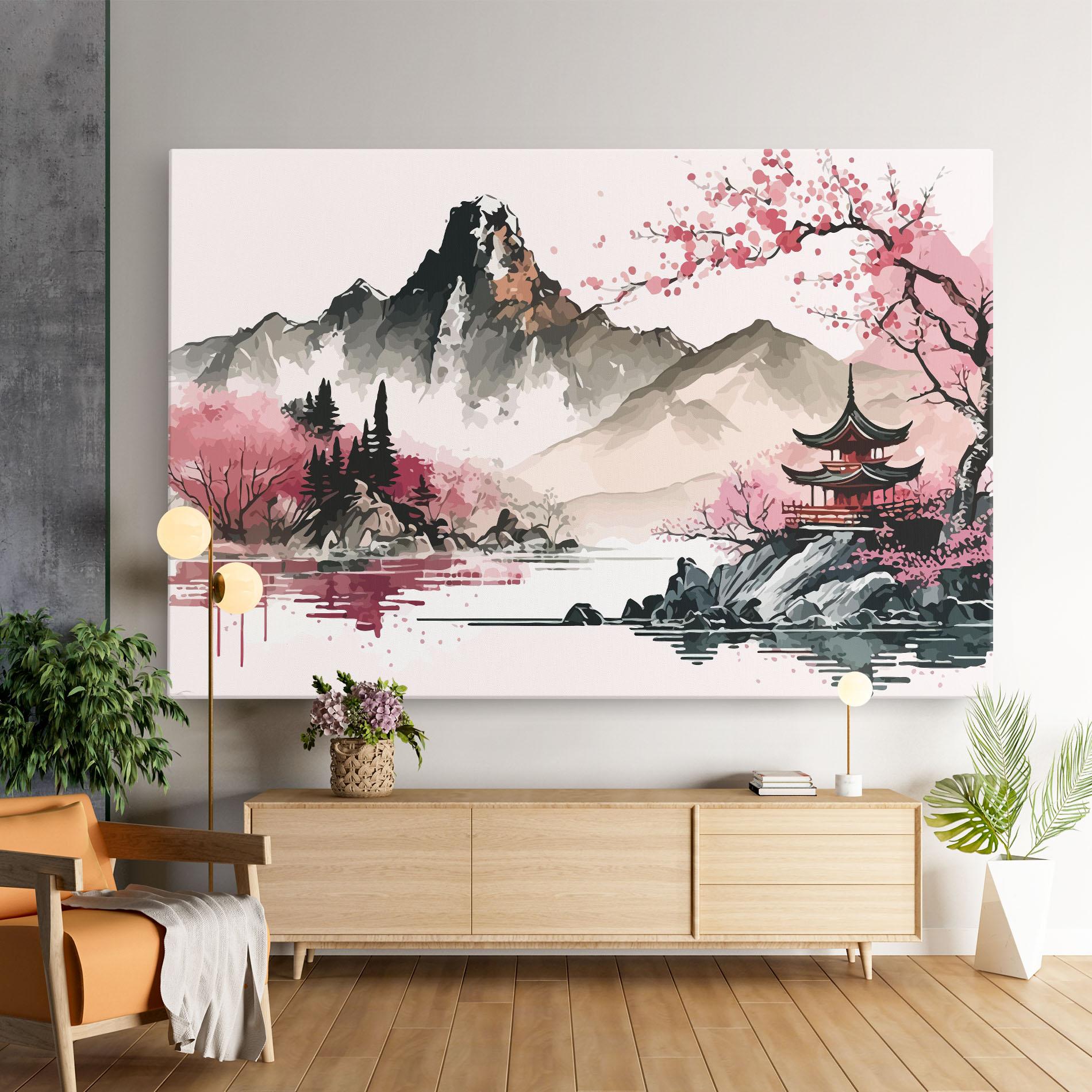 Tablou Canvas Pink Asian View mockup 9