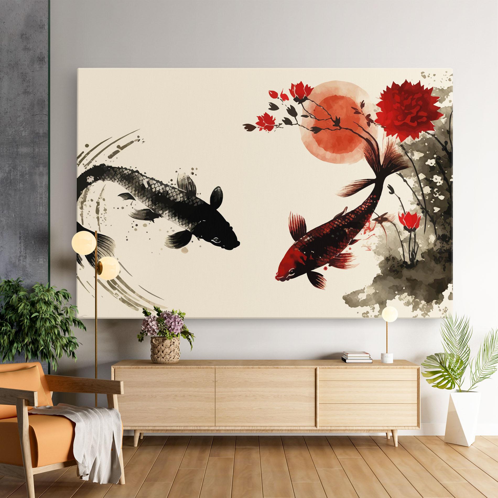 Tablou Canvas Sunset Red Flower mockup 9