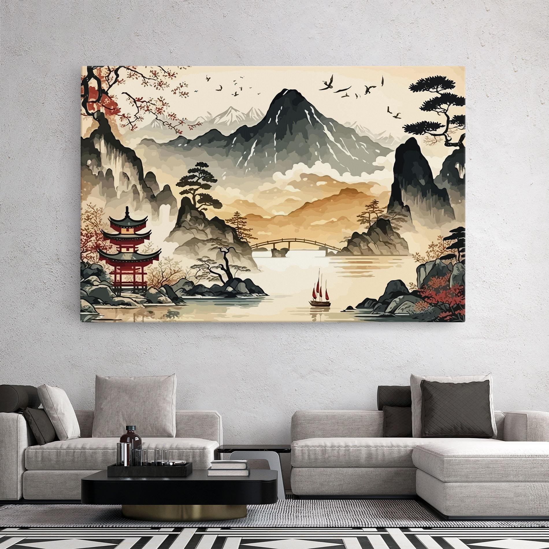 Tablou Canvas Asian Mountain View mockup 2