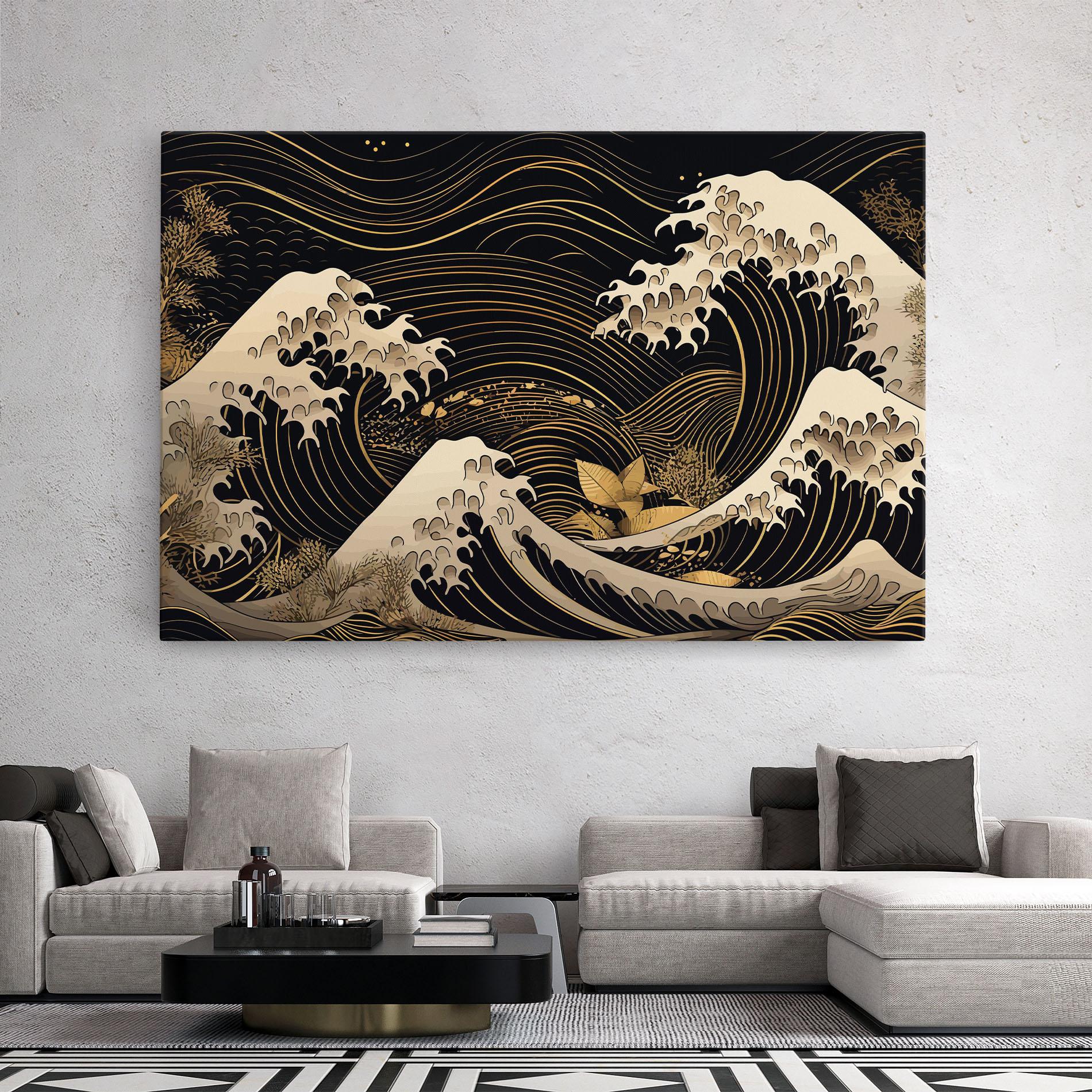 Tablou Canvas Asiatic Gold Wave mockup 2