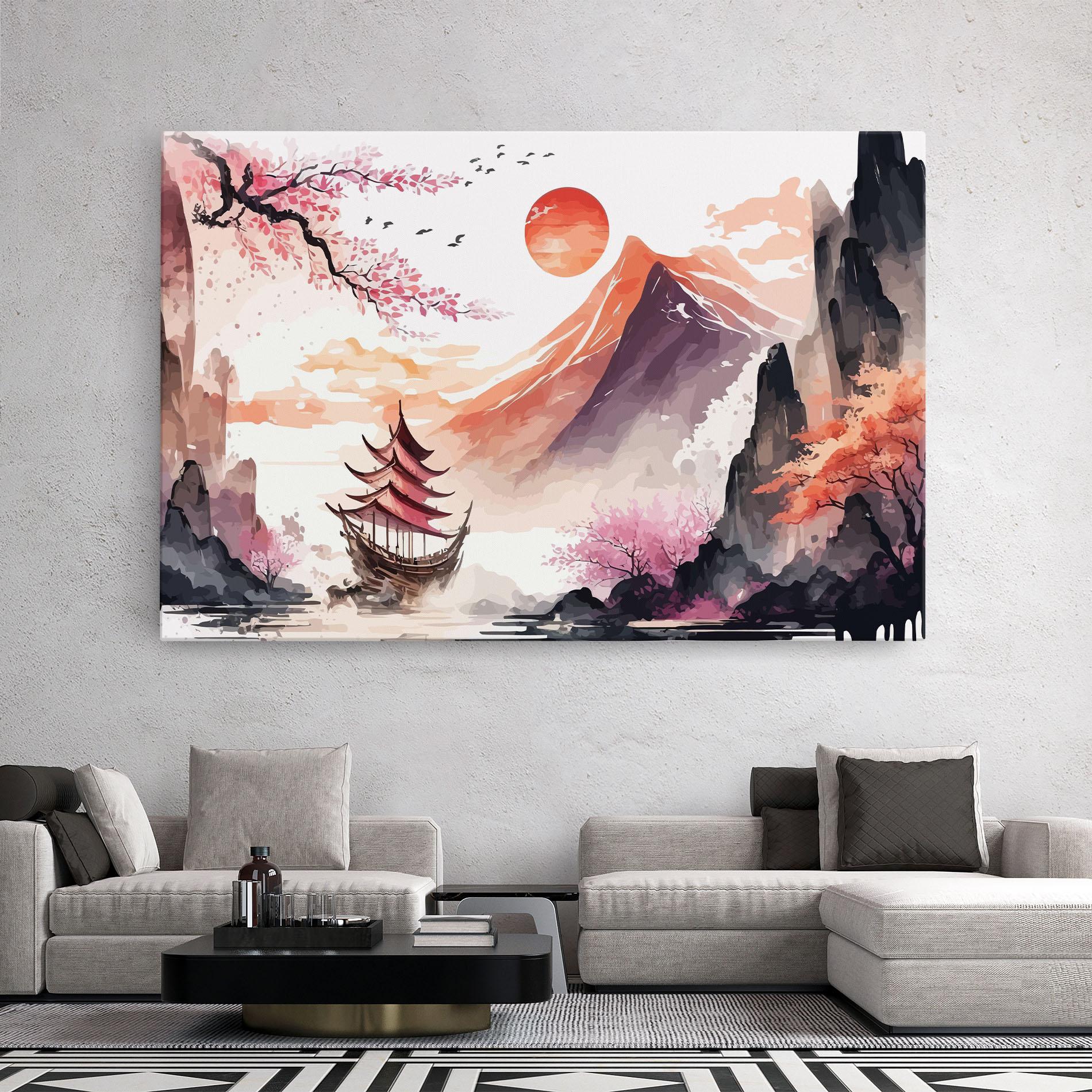 Tablou Canvas Asiatic Purple Mountain mockup 2