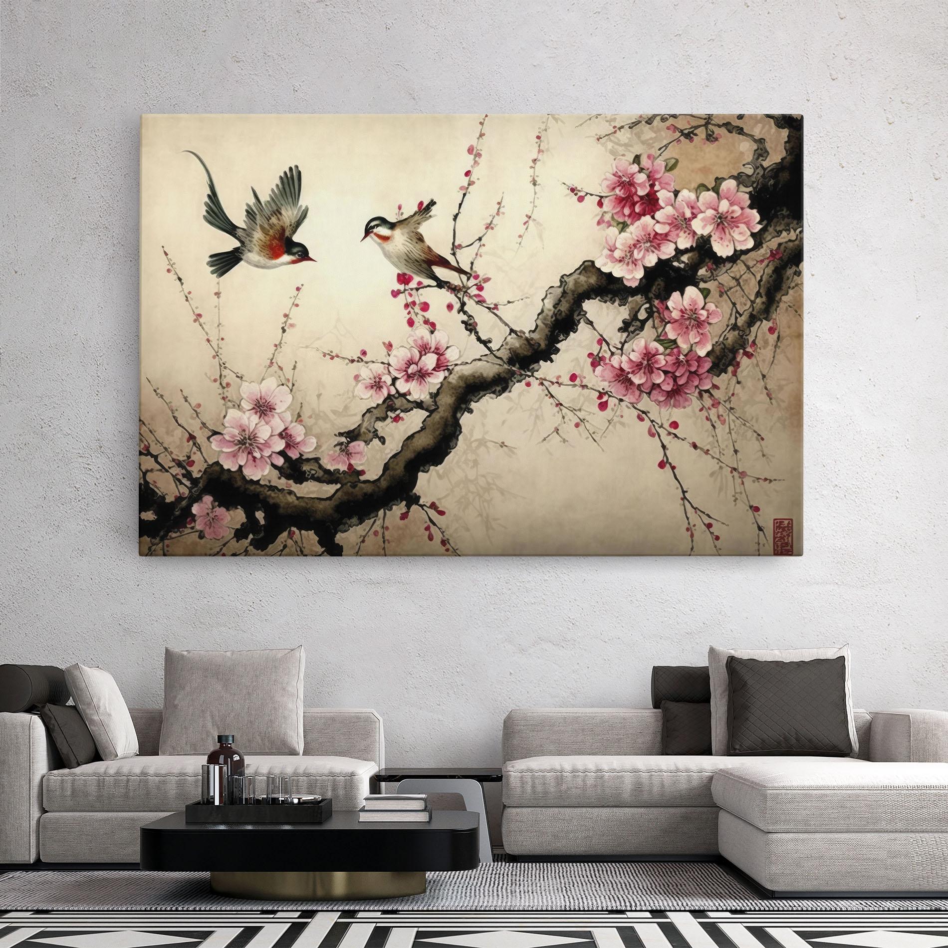 Tablou Canvas Cherry Blossom Birds mockup 2