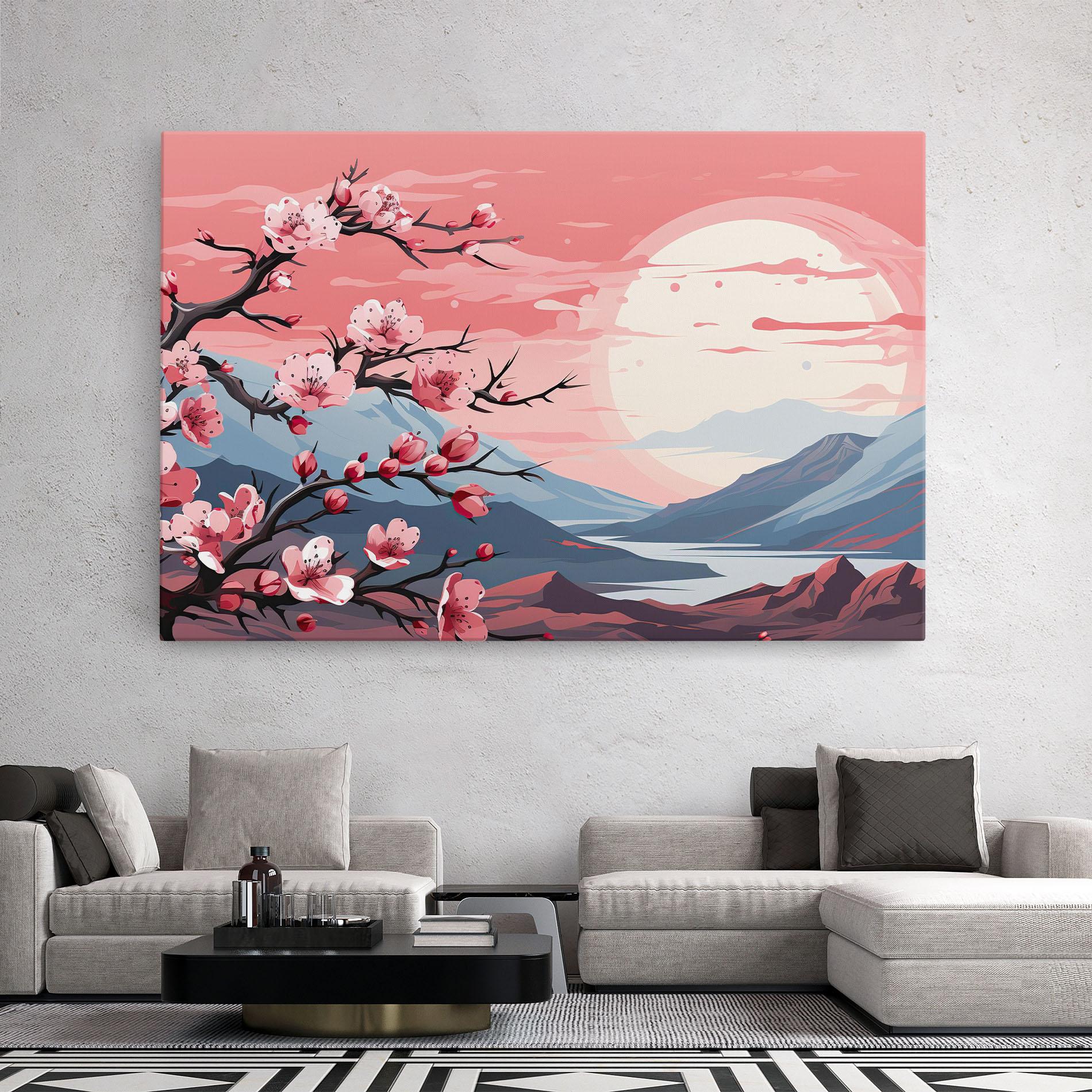 Tablou Canvas Chinese Cherry Blossoms mockup 2