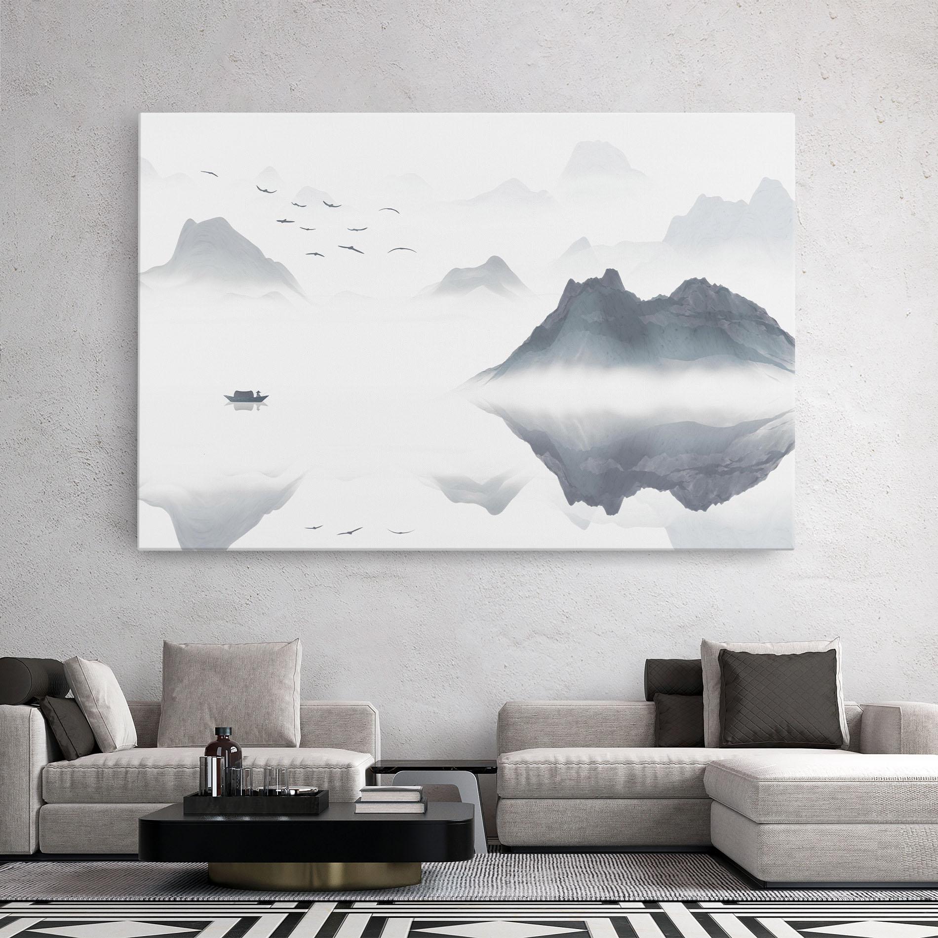 Tablou Canvas Chinese Style Mountains mockup 2