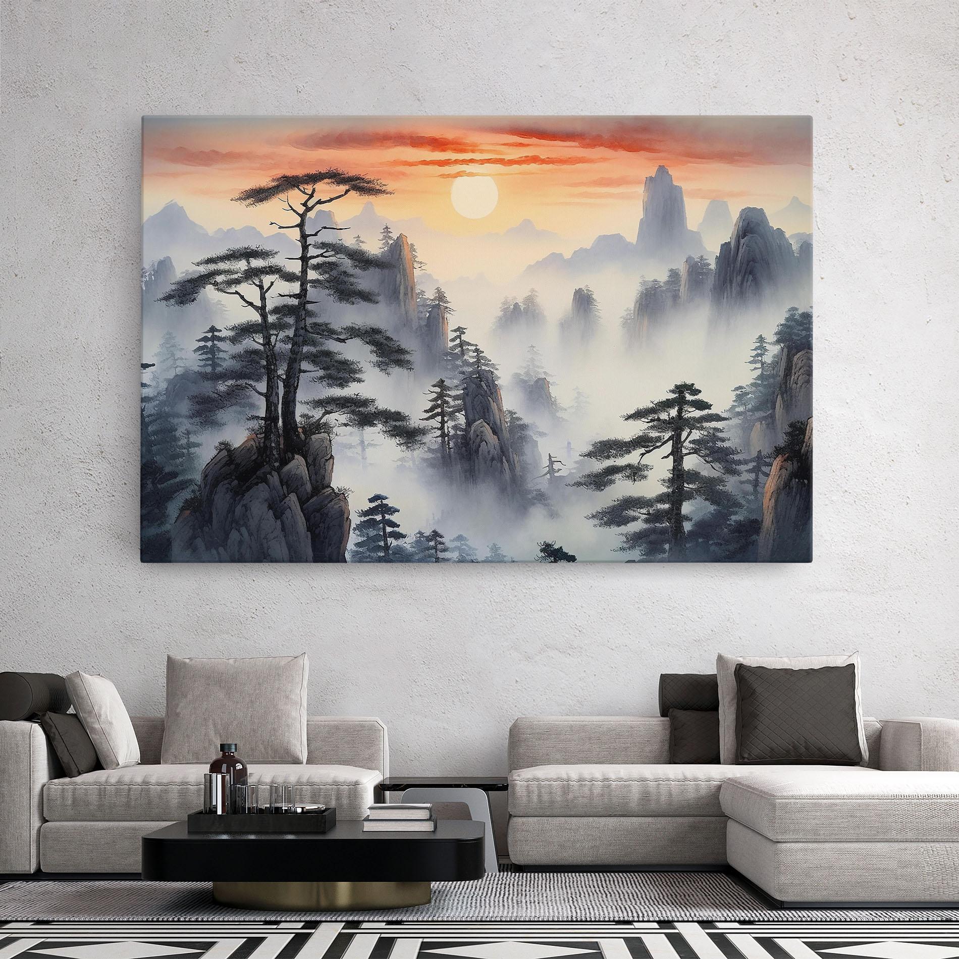 Tablou Canvas Fog Trees mockup 2