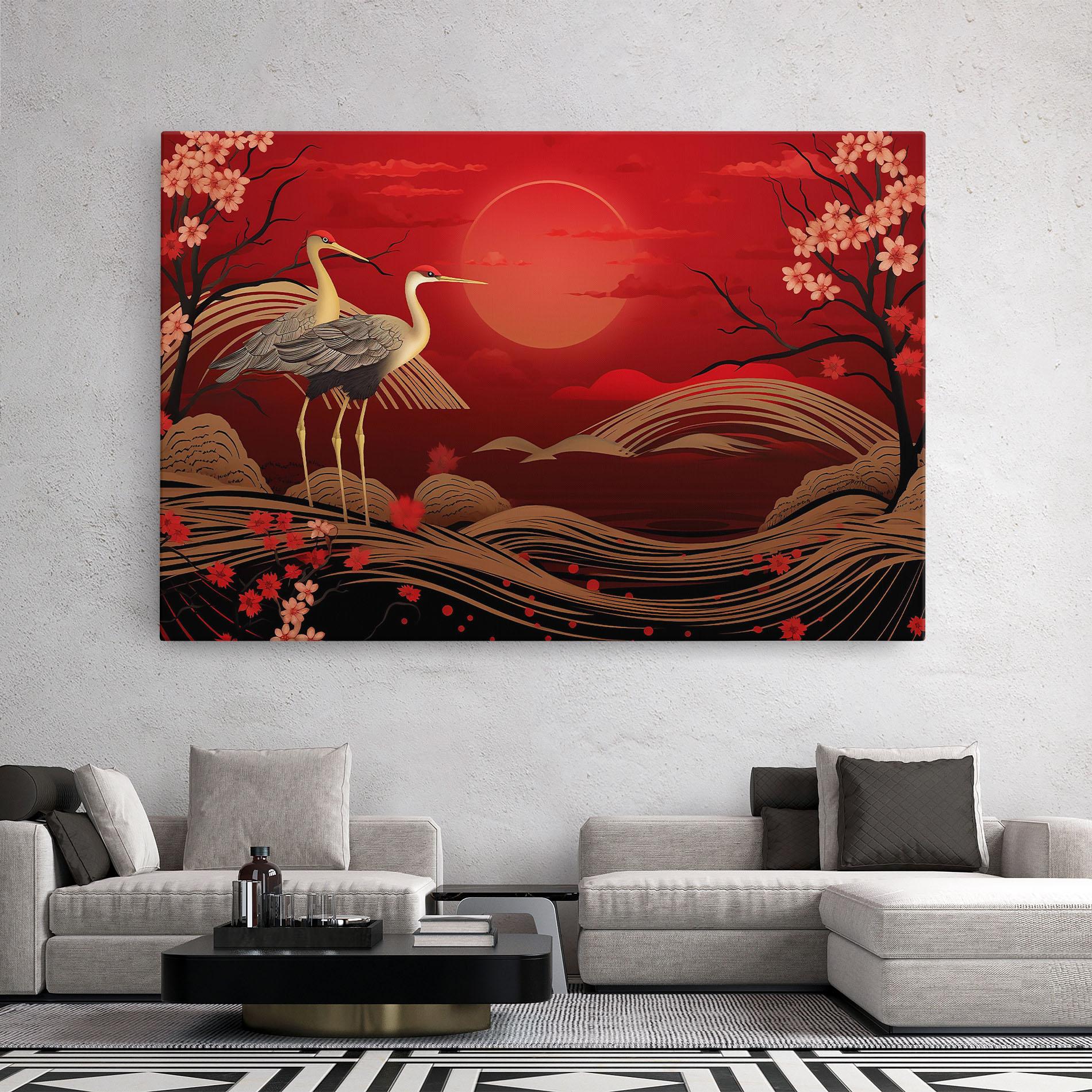 Tablou Canvas Gold Landscape Painting mockup 2