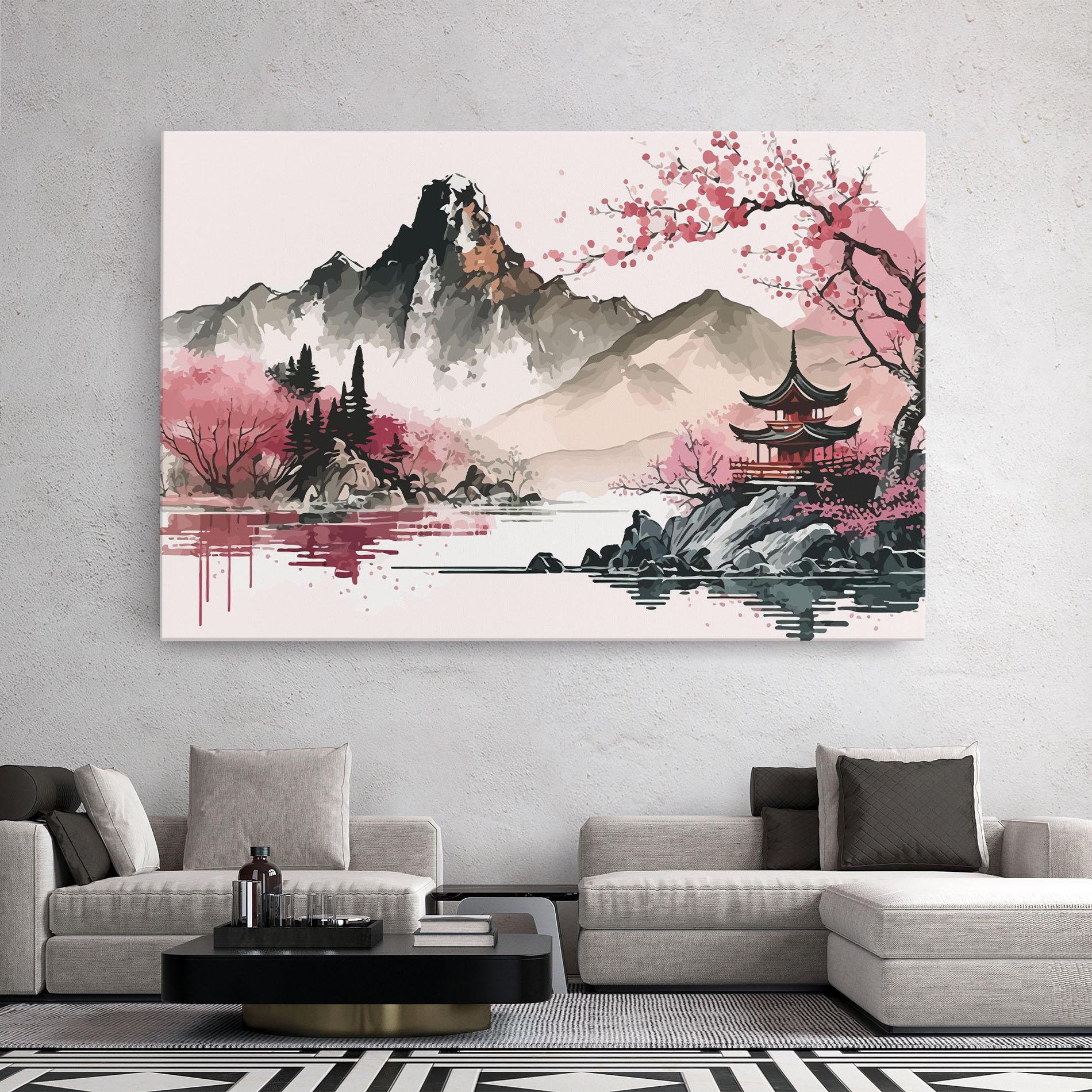Tablou Canvas Pink Asian View mockup 2