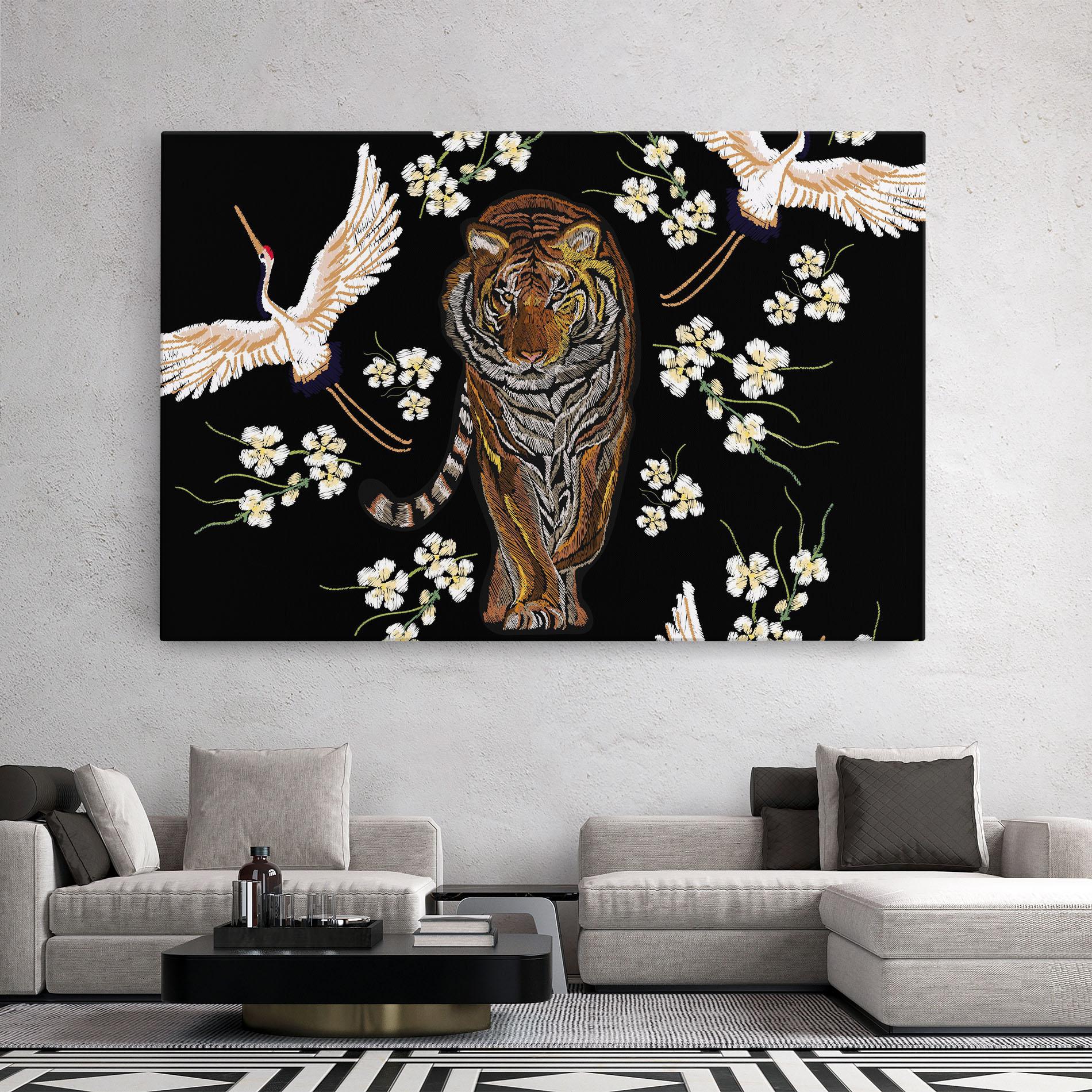 Tablou Canvas Tiger Birds Art mockup 2