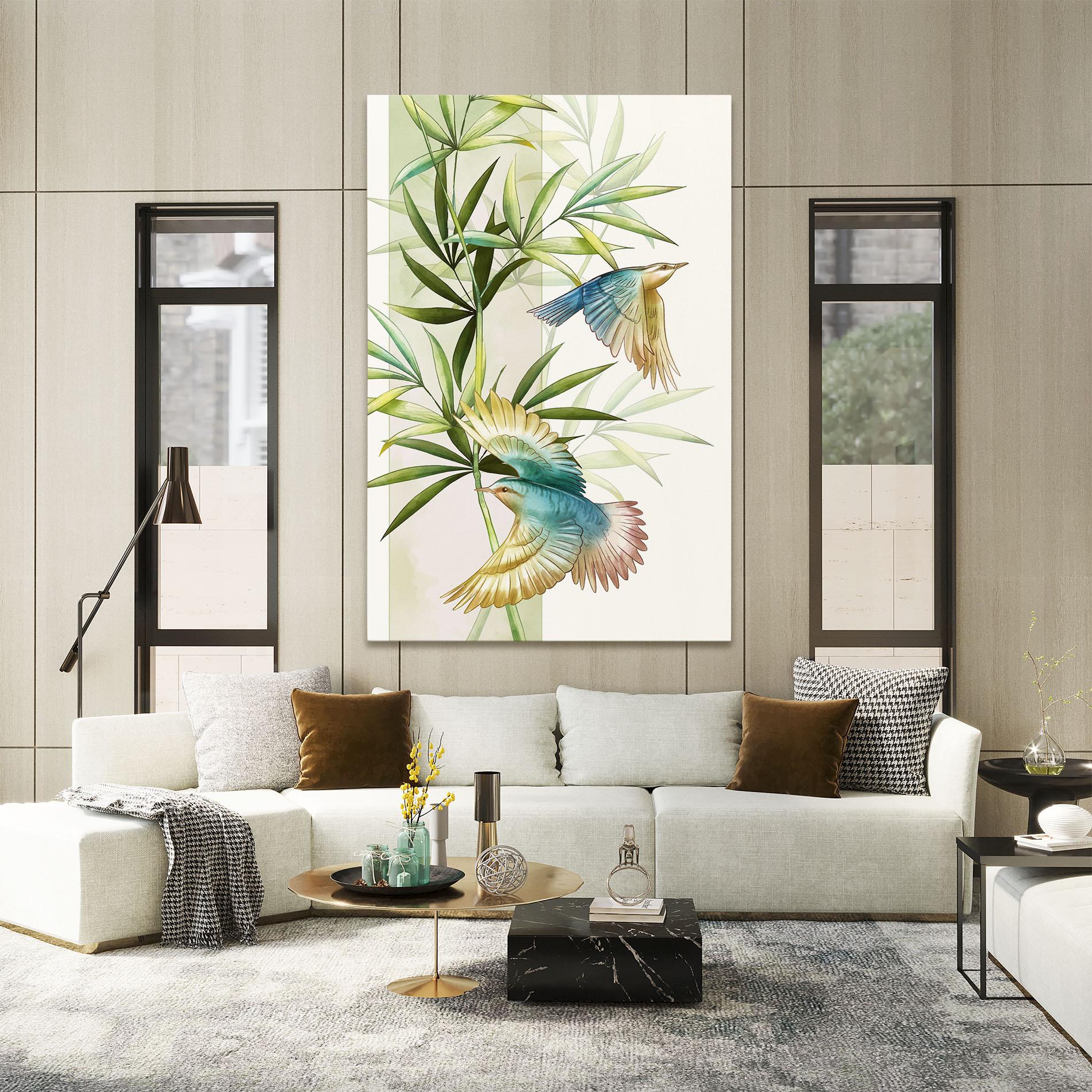 Tablou Canvas Asiatic Blue Birds mockup 2