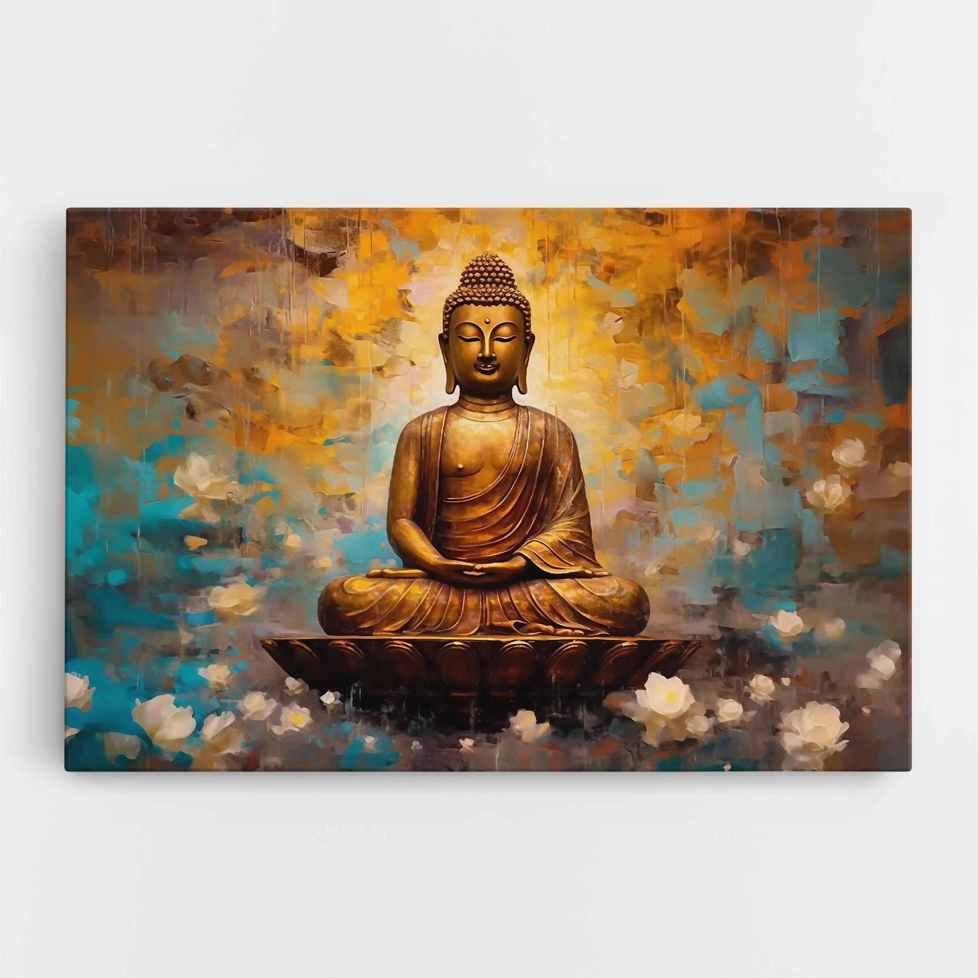 Tablou Canvas Blue Gold Buddha mockup 0