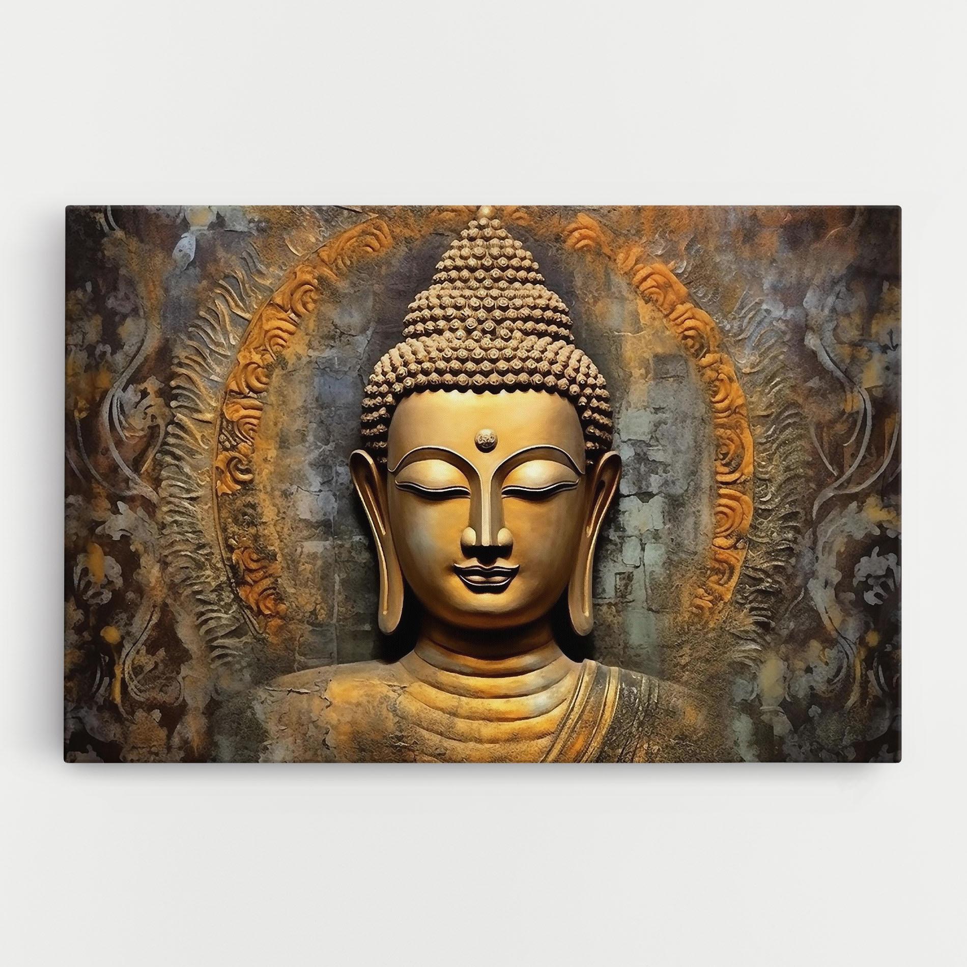 Tablou Canvas Buddha 3d Head mockup 0