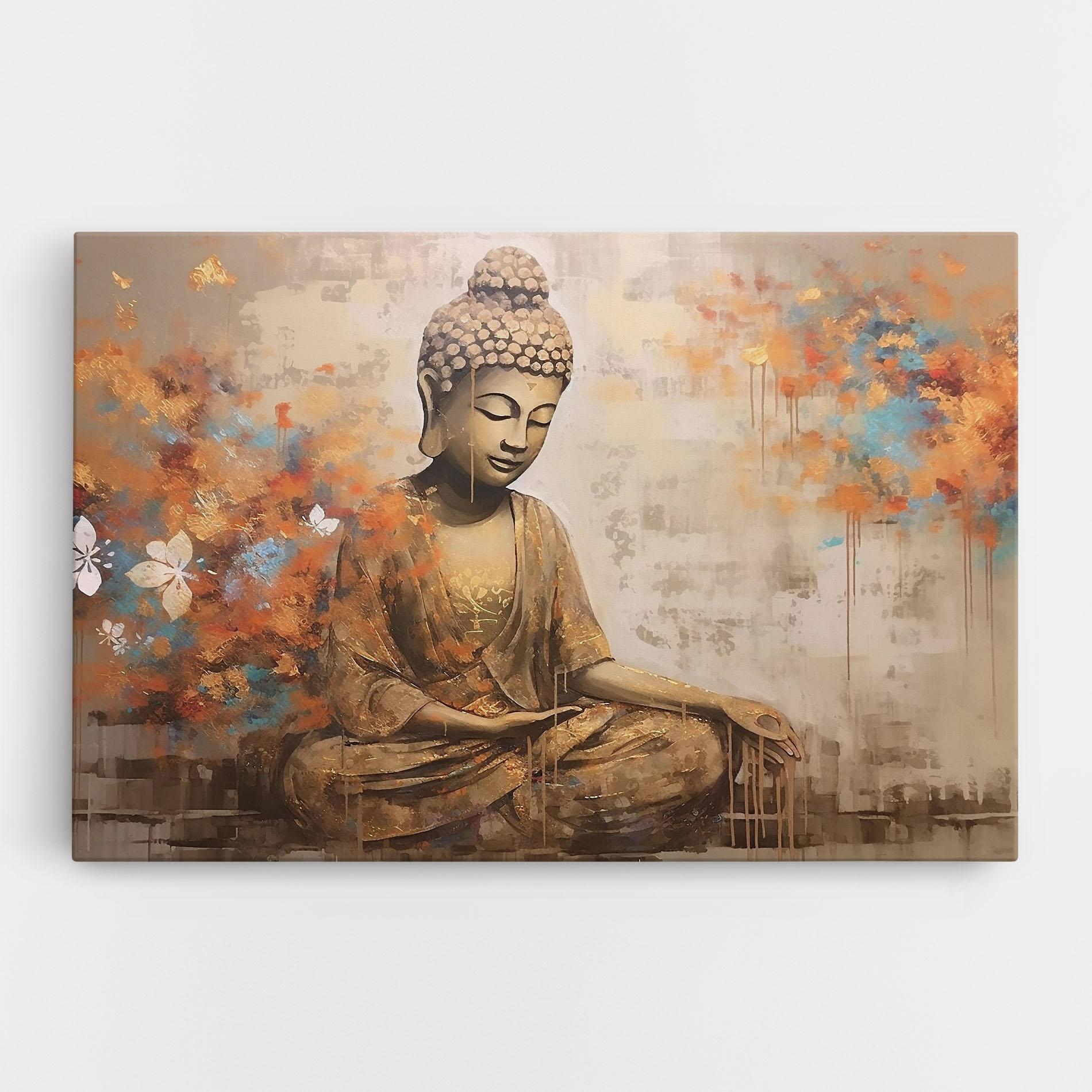 Tablou Canvas Buddha Cream Blue mockup 0