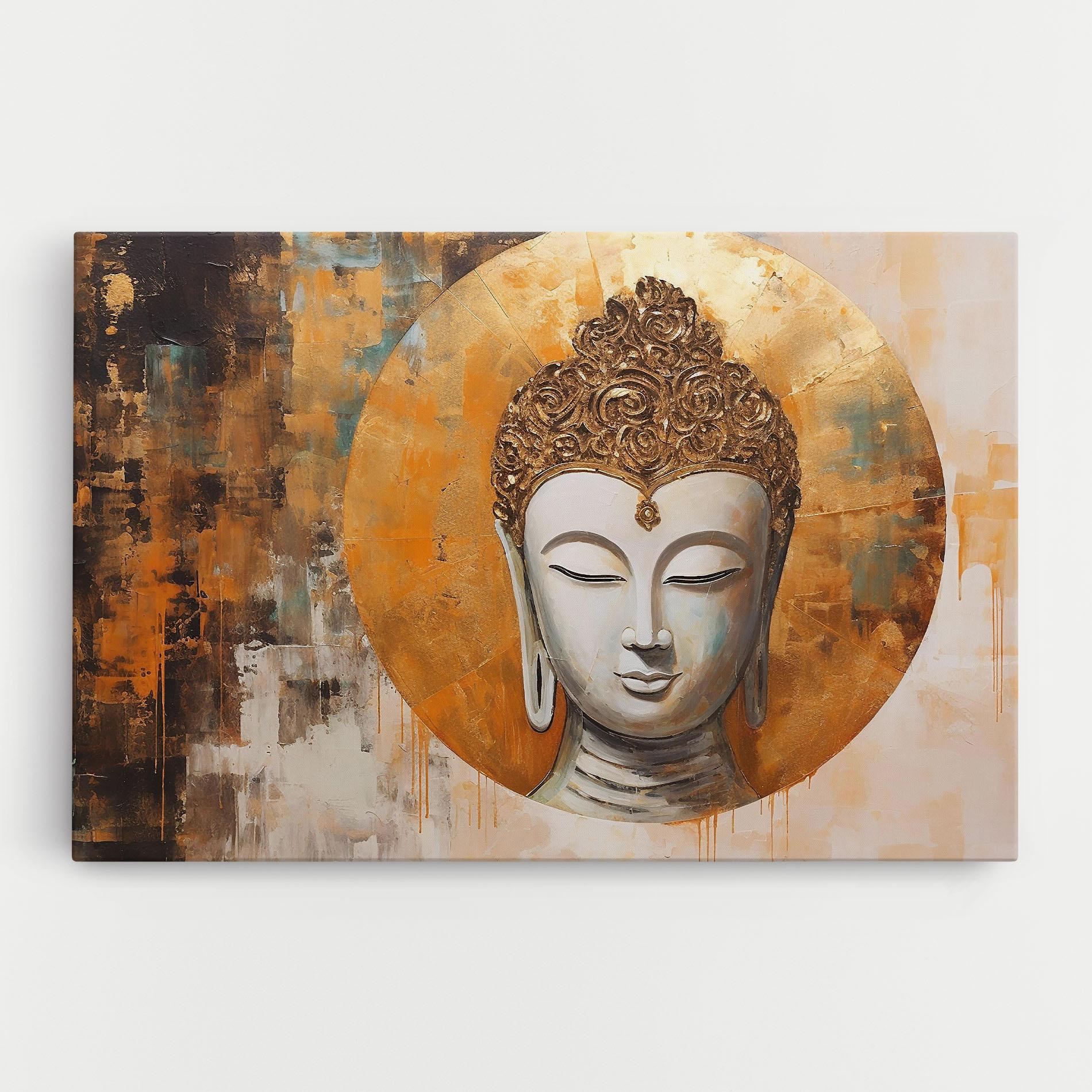 Tablou Canvas Cream Circle Buddha mockup 0