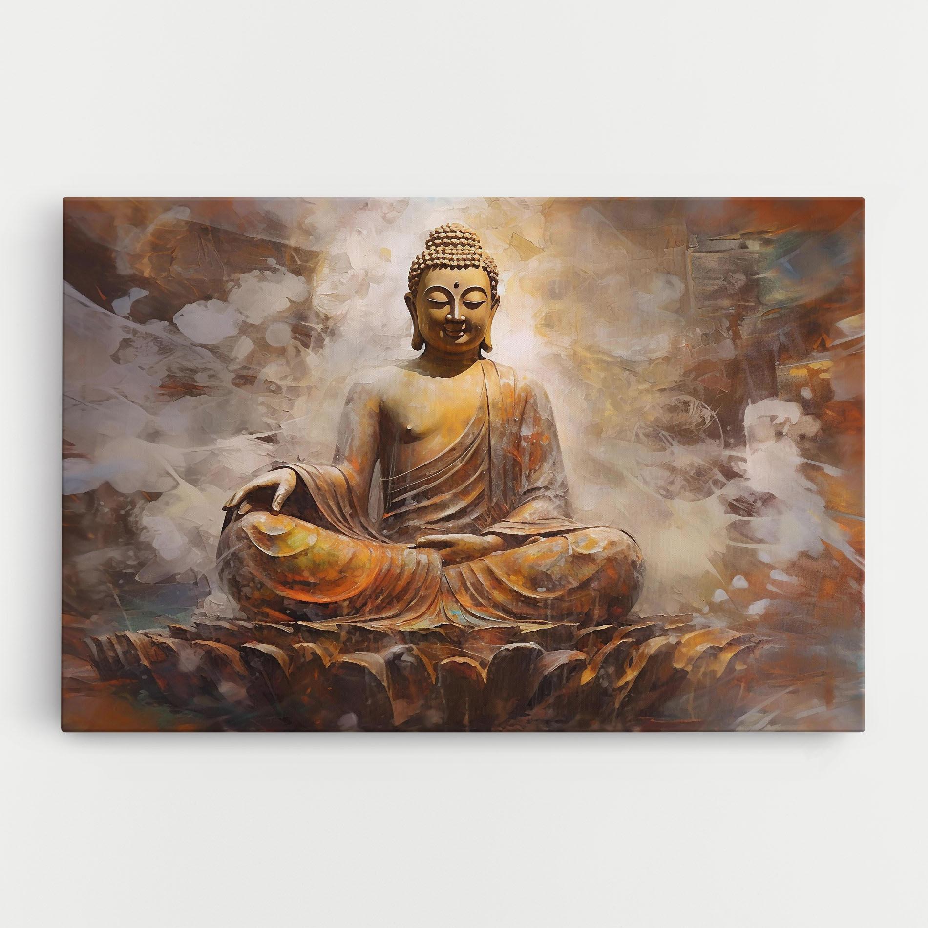 Tablou Canvas Cream Orange Buddha mockup 0