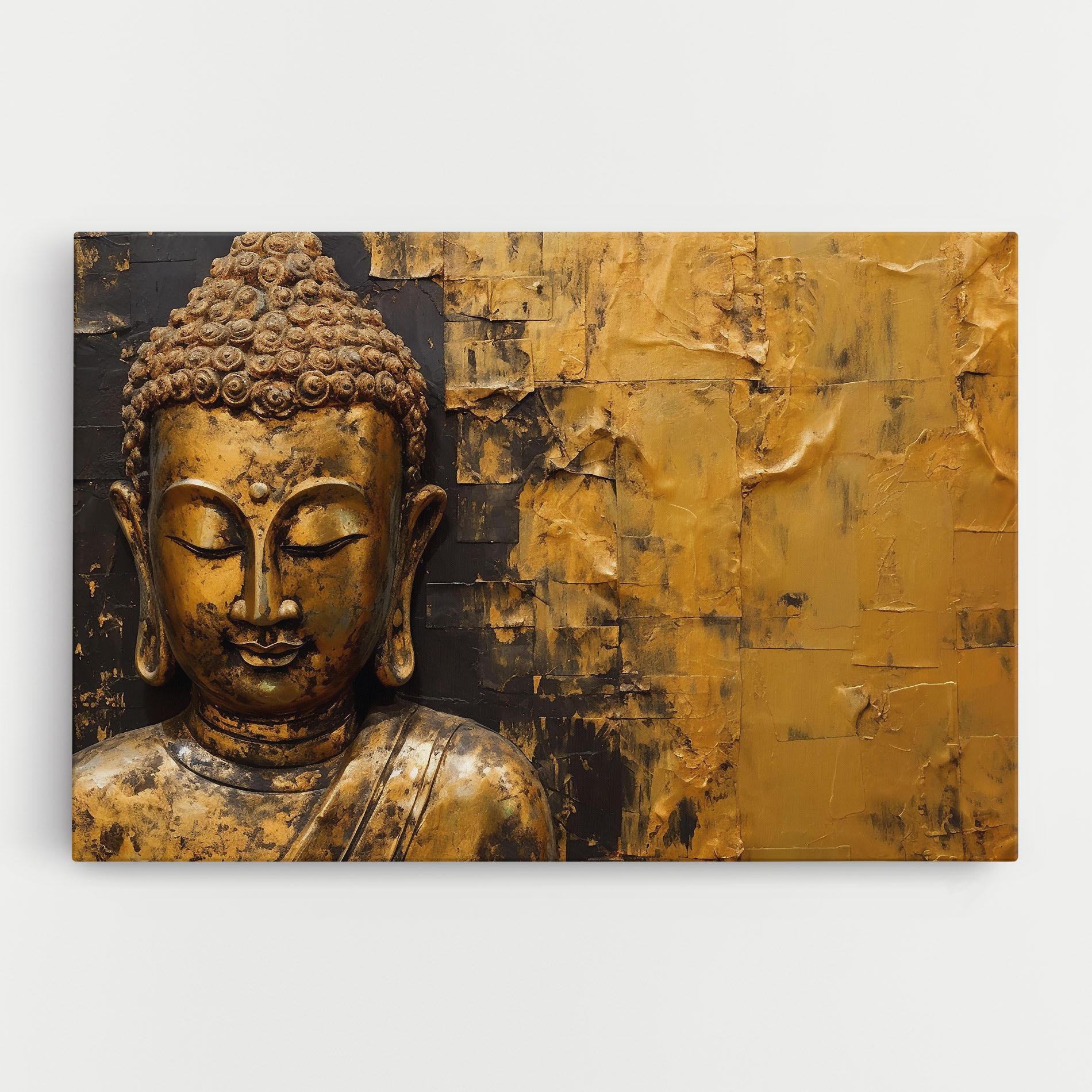 Tablou Canvas Gold Paint Buddha mockup 0