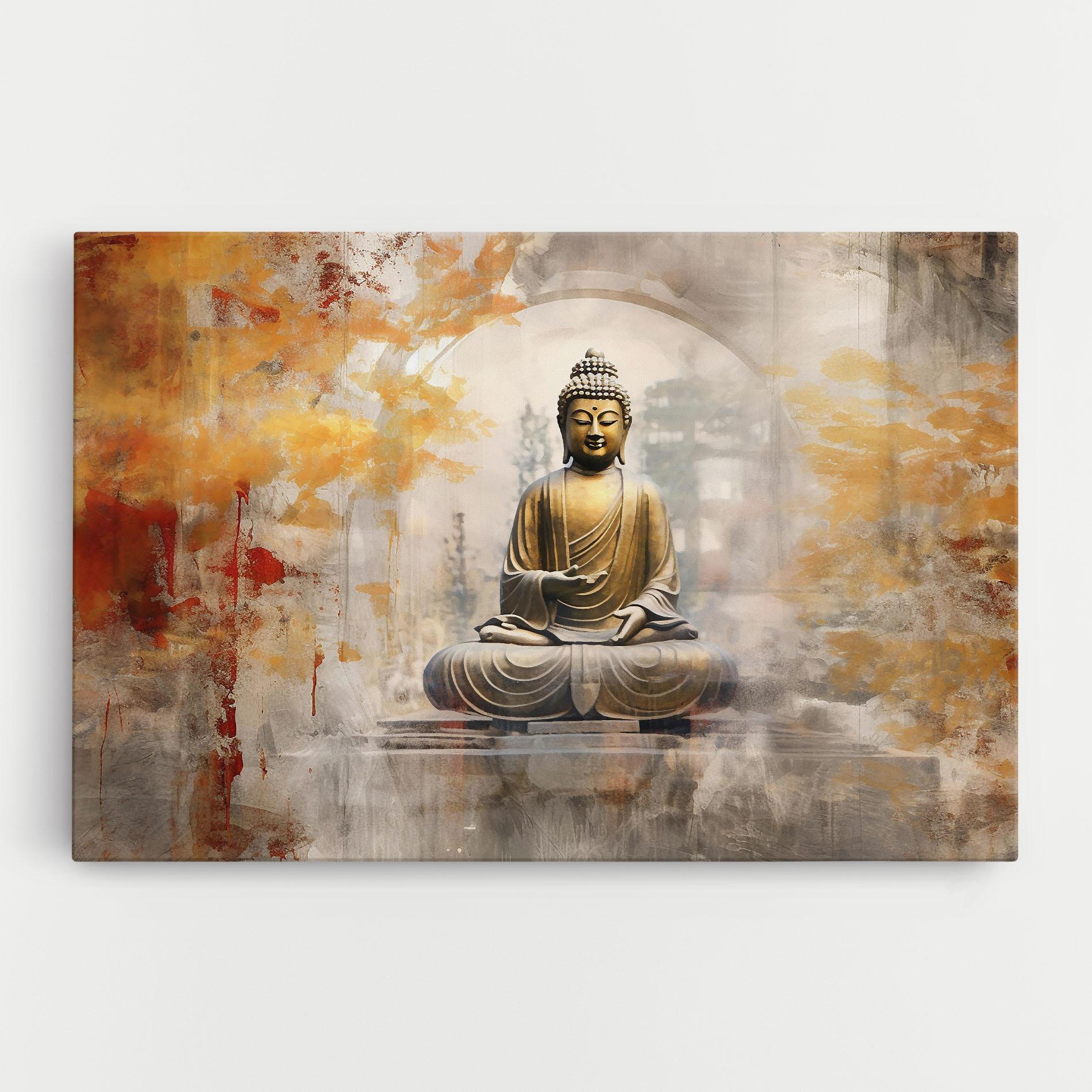 Tablou Canvas Grey Gold Buddha mockup 0