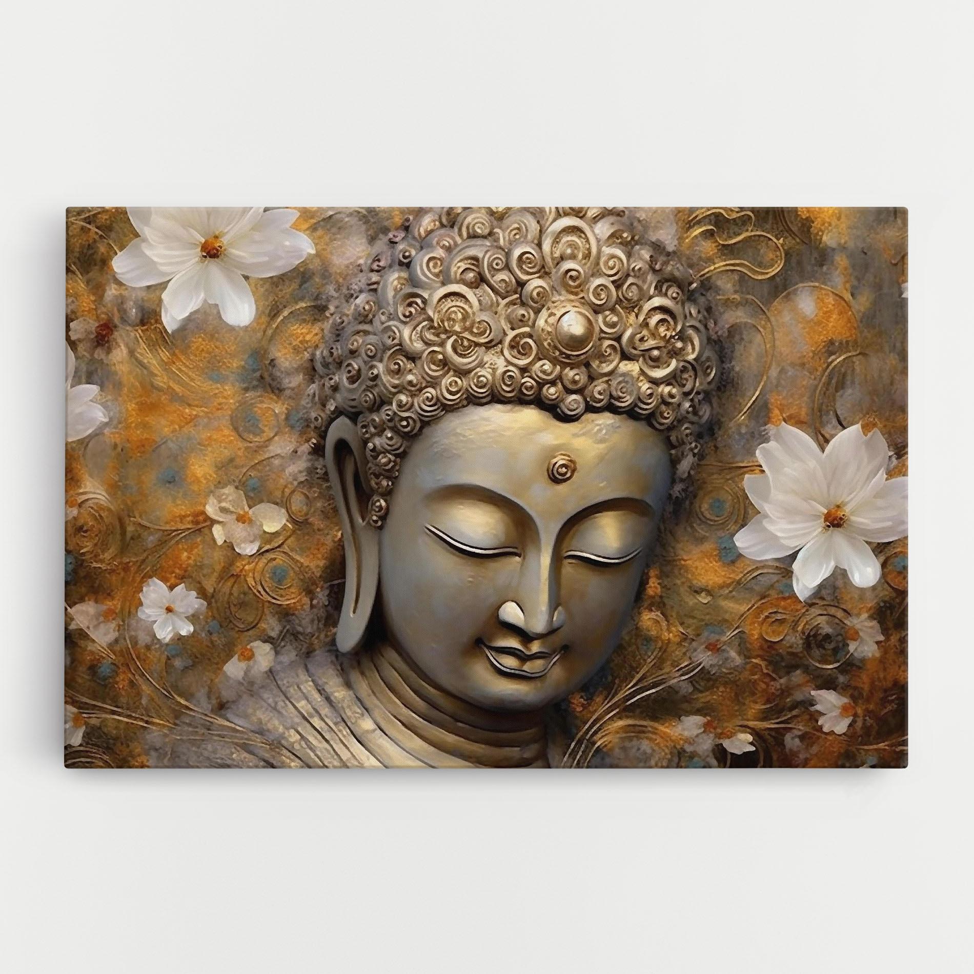 Tablou Canvas White Flower Buddha Art mockup 0