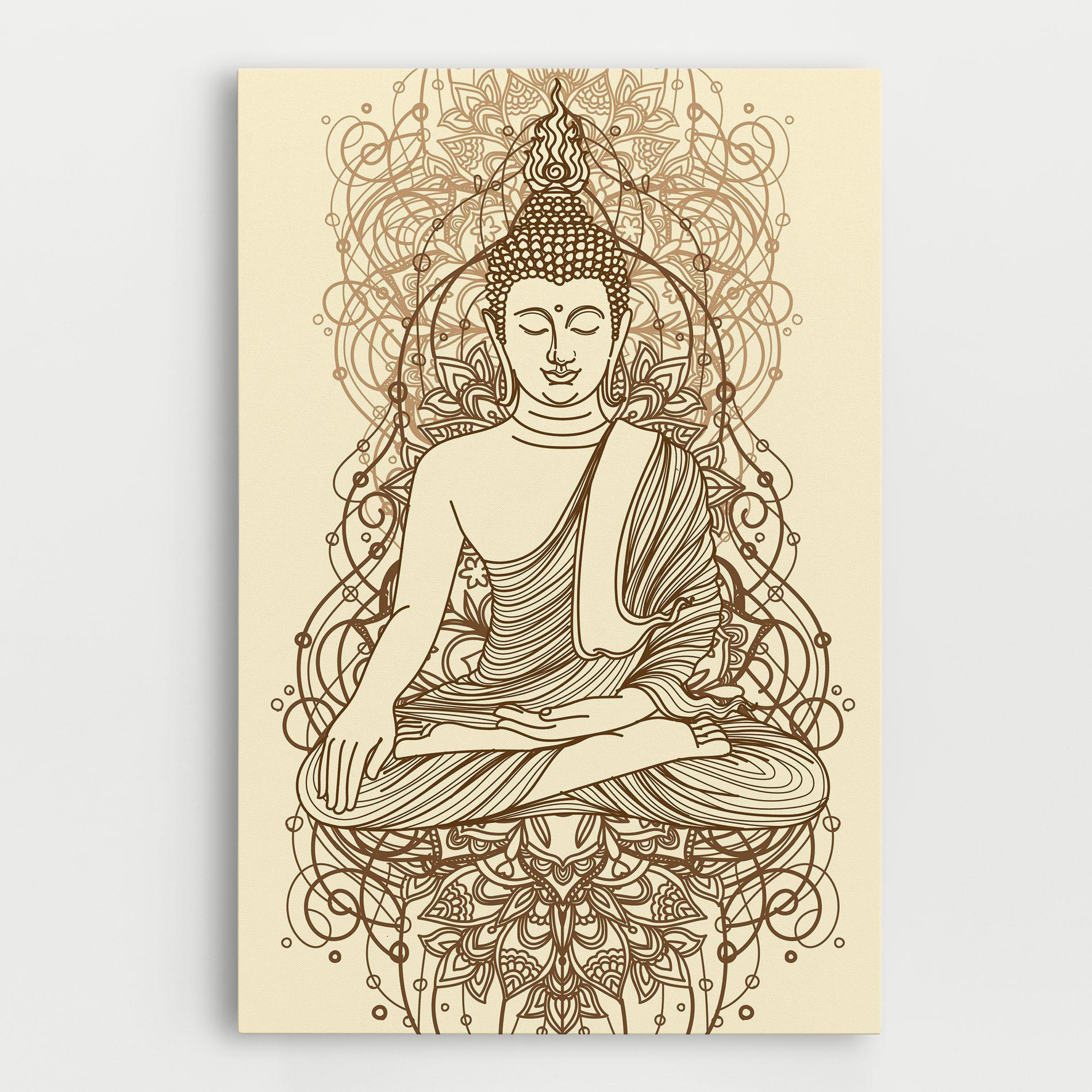 Tablou Canvas Brown Line Buddha mockup 0