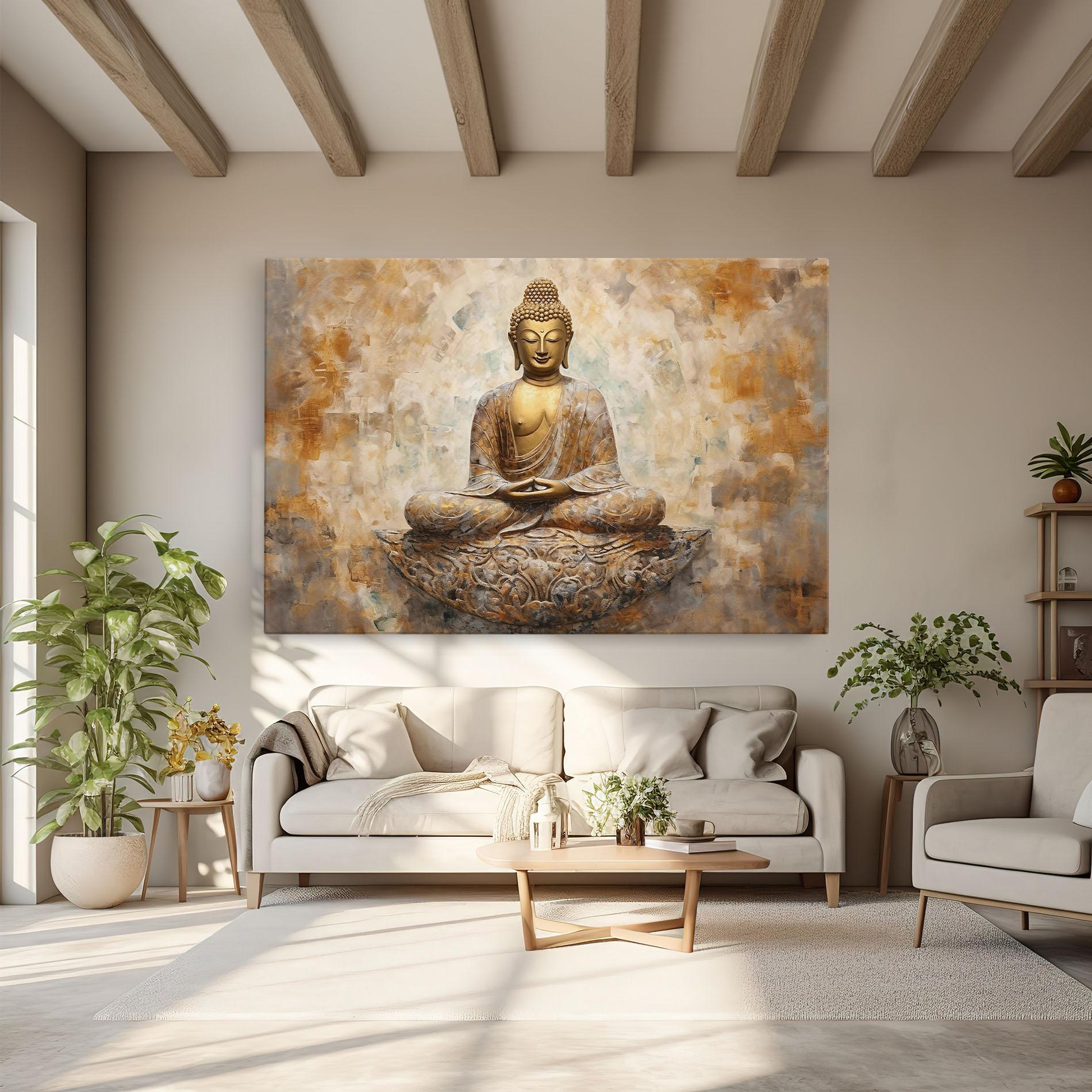 Tablou Canvas Cream Buddha Art mockup 6