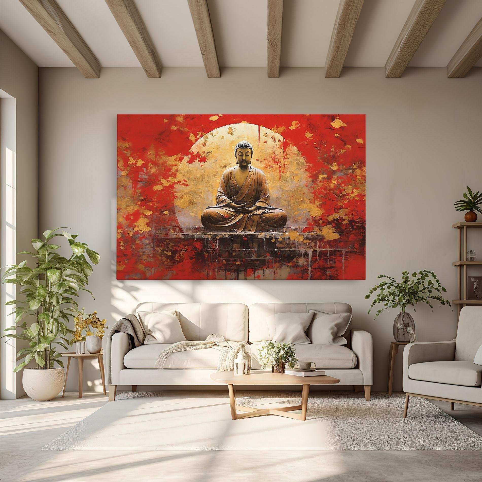 Tablou Canvas Gold Circle Buddha mockup 6