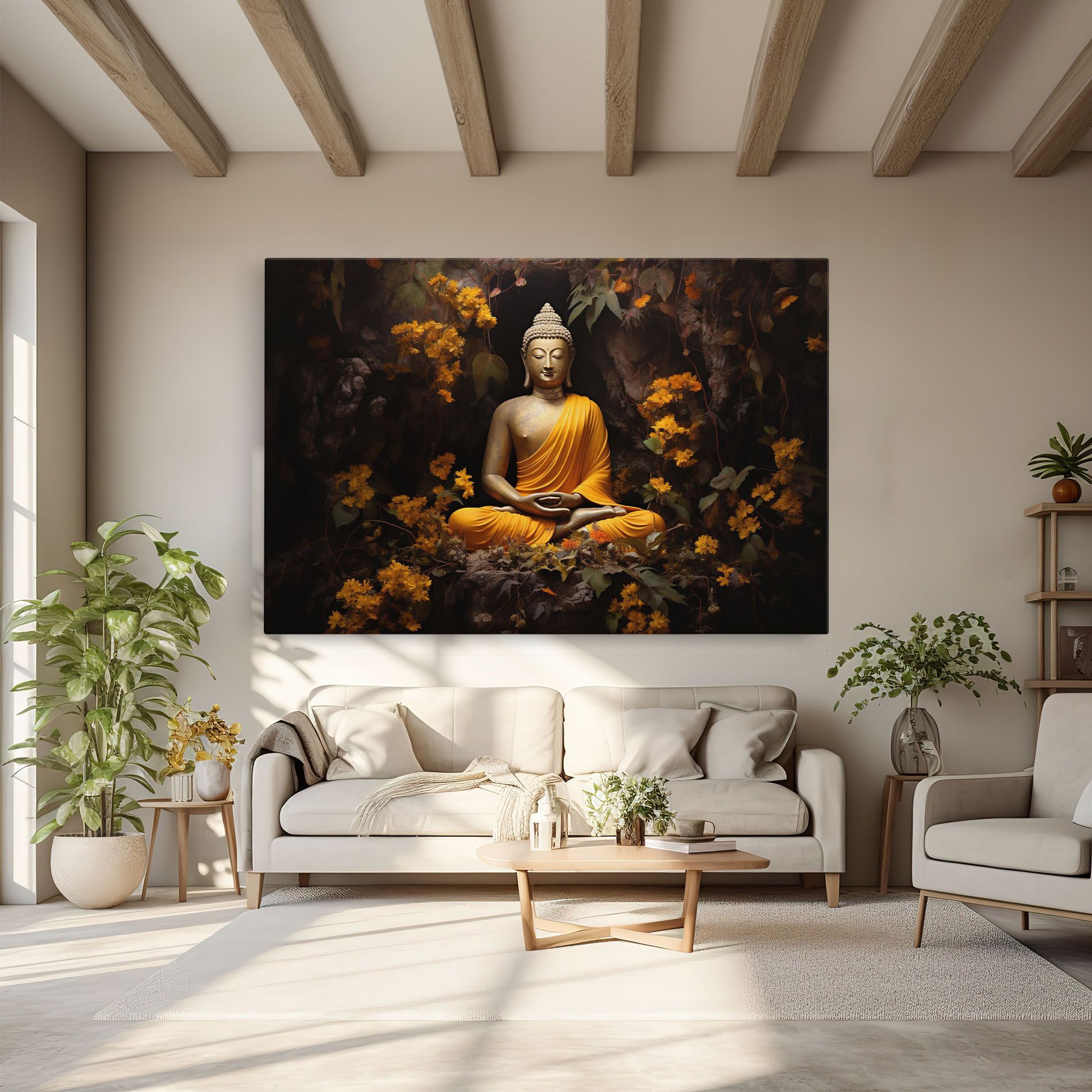 Yellow Light Buddha mockup 6