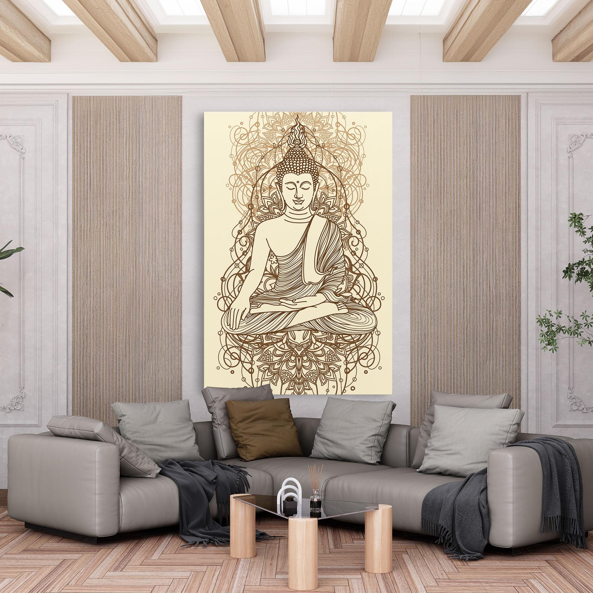 Tablou Canvas Brown Line Buddha mockup 6