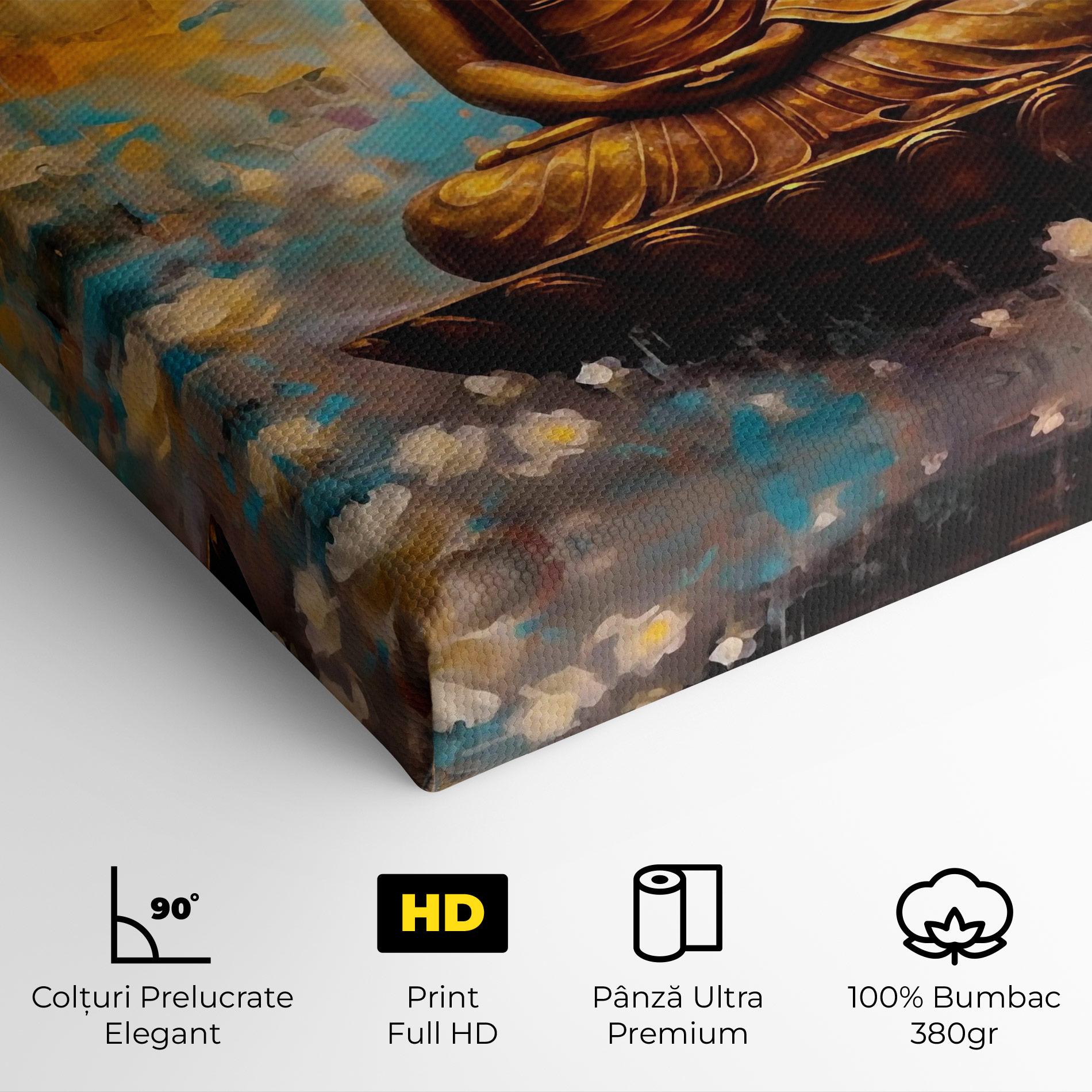 Tablou Canvas Blue Gold Buddha mockup 4