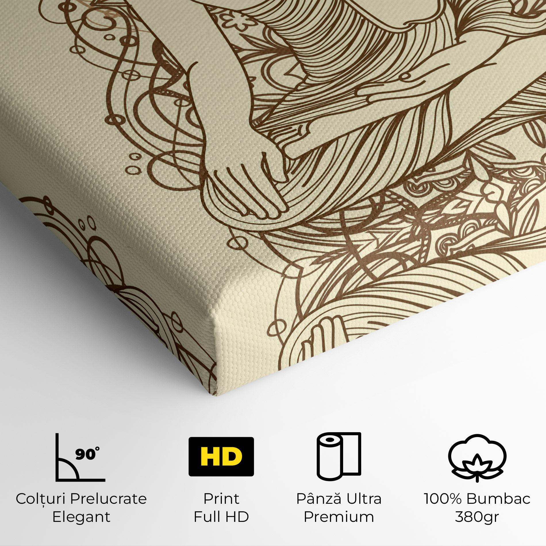 Tablou Canvas Brown Line Buddha mockup 4