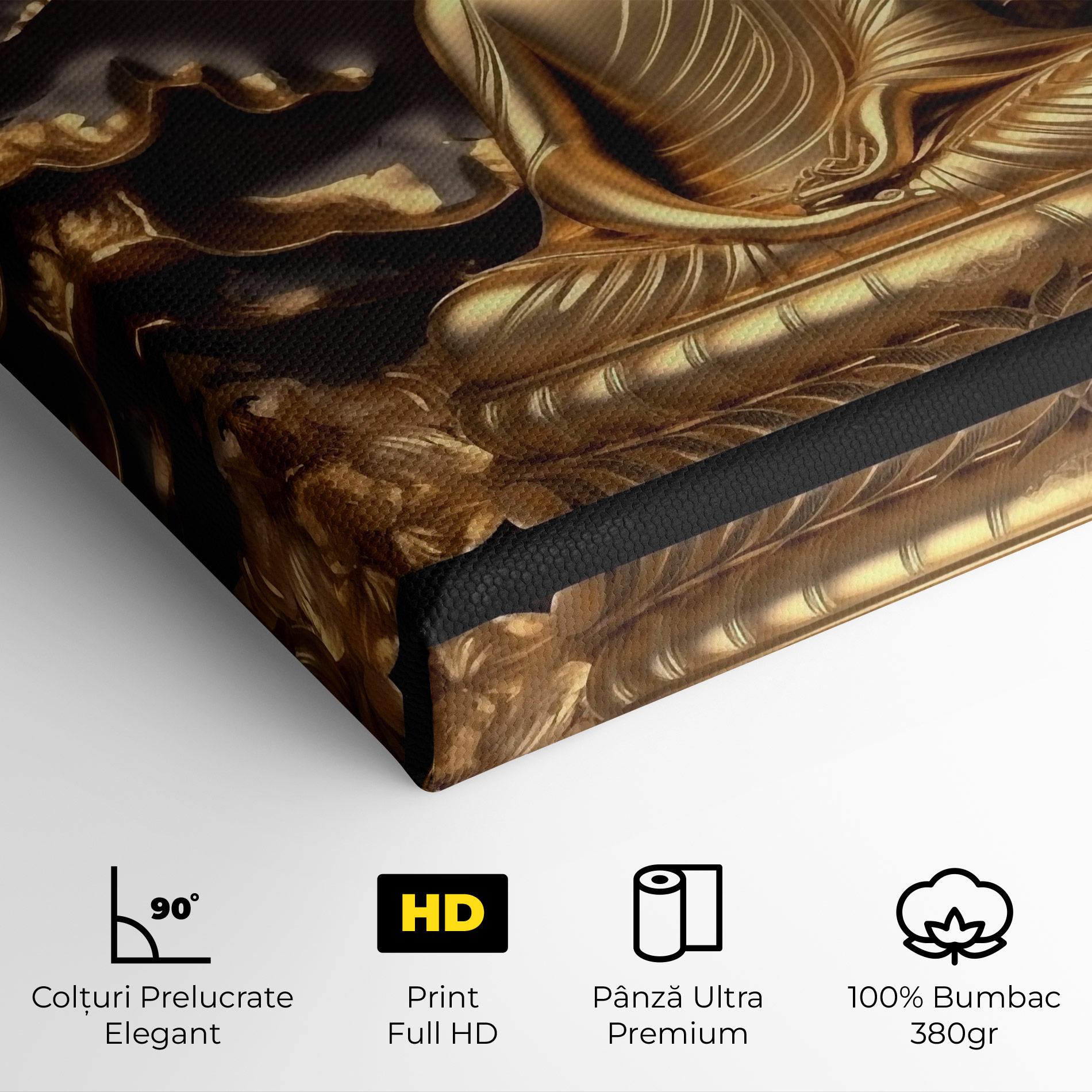 Tablou Canvas Gold 3d Buddha mockup 4