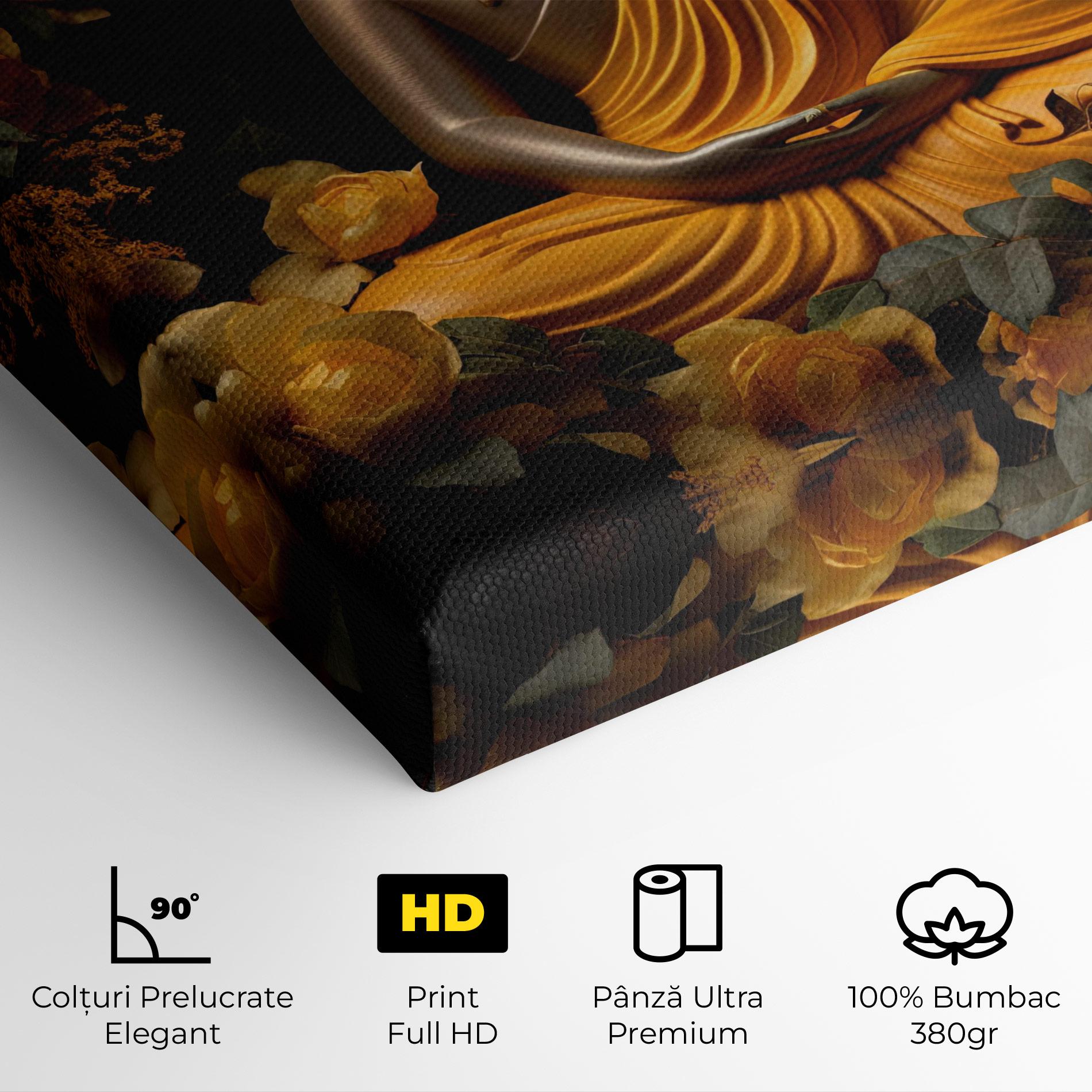 Tablou Canvas Gold Buddha Flower mockup 4
