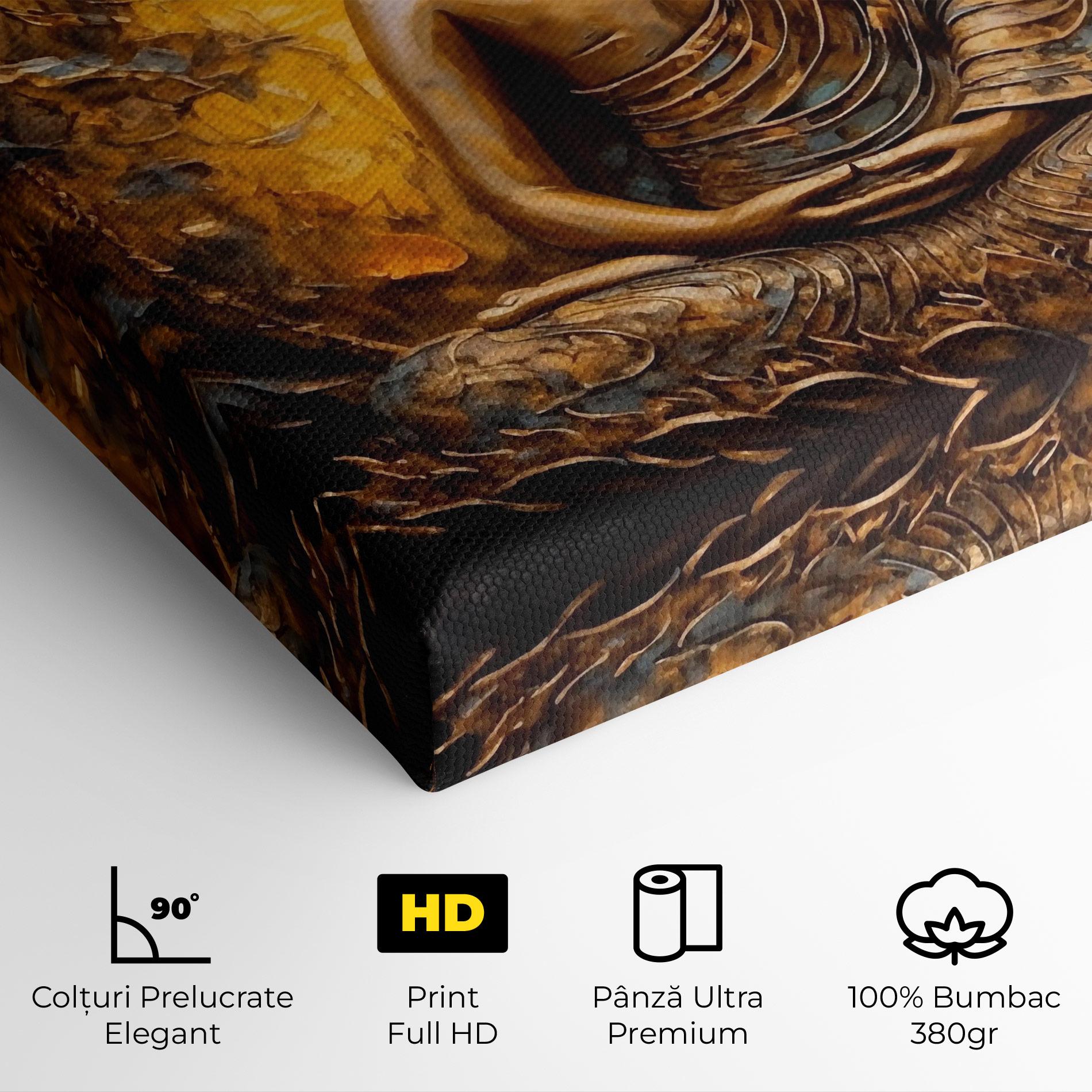 Tablou Canvas Gold Grey Buddha mockup 4
