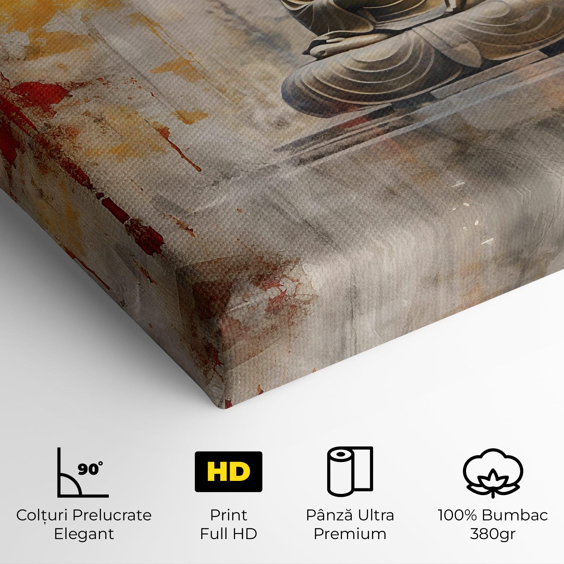 Tablou Canvas Grey Gold Buddha mockup 4