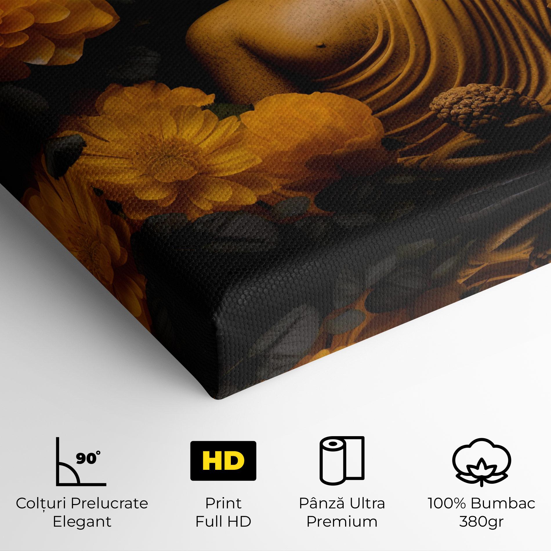 Tablou Canvas Vecteezy_buddha Statue Surrounded By Yellow Flowers Ai Generated_27745002_860 mockup 4