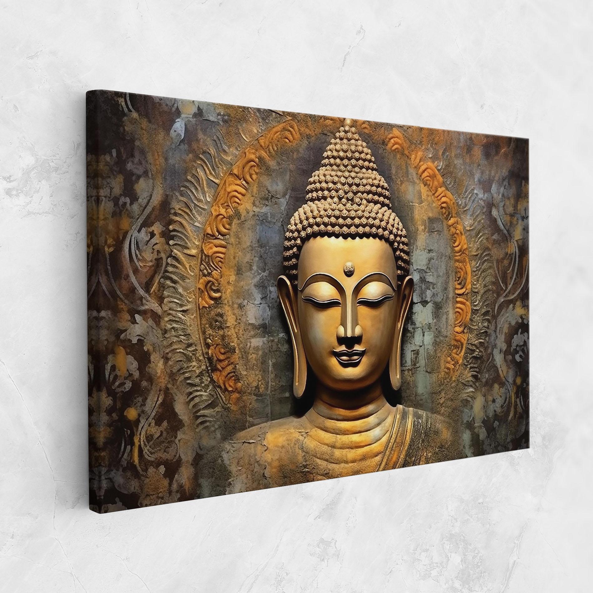 Tablou Canvas Buddha 3d Head mockup 1
