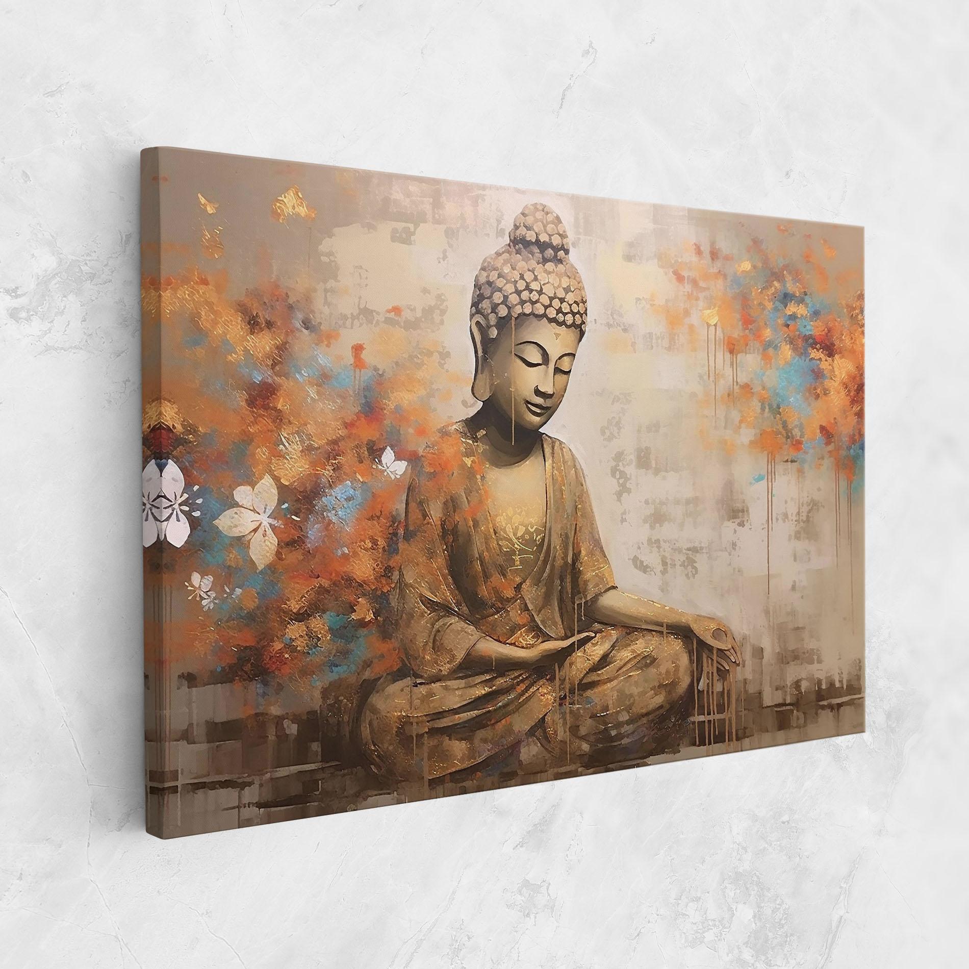 Tablou Canvas Buddha Cream Blue mockup 1