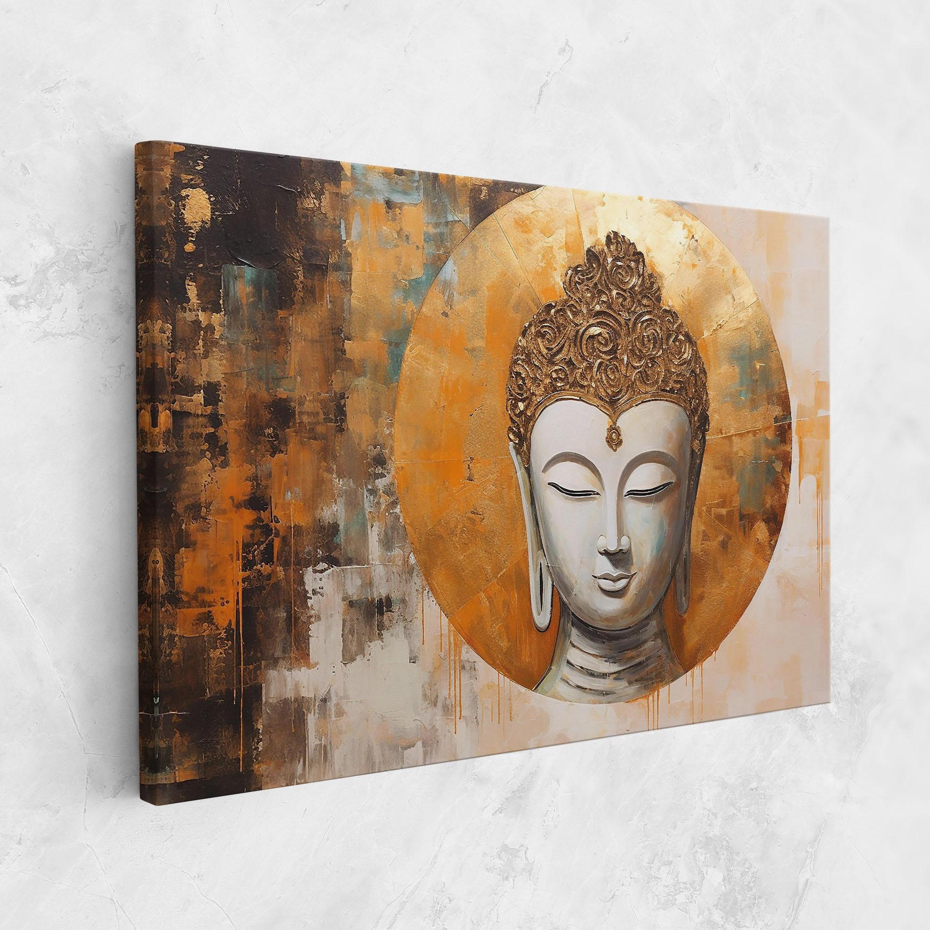 Tablou Canvas Cream Circle Buddha mockup 1