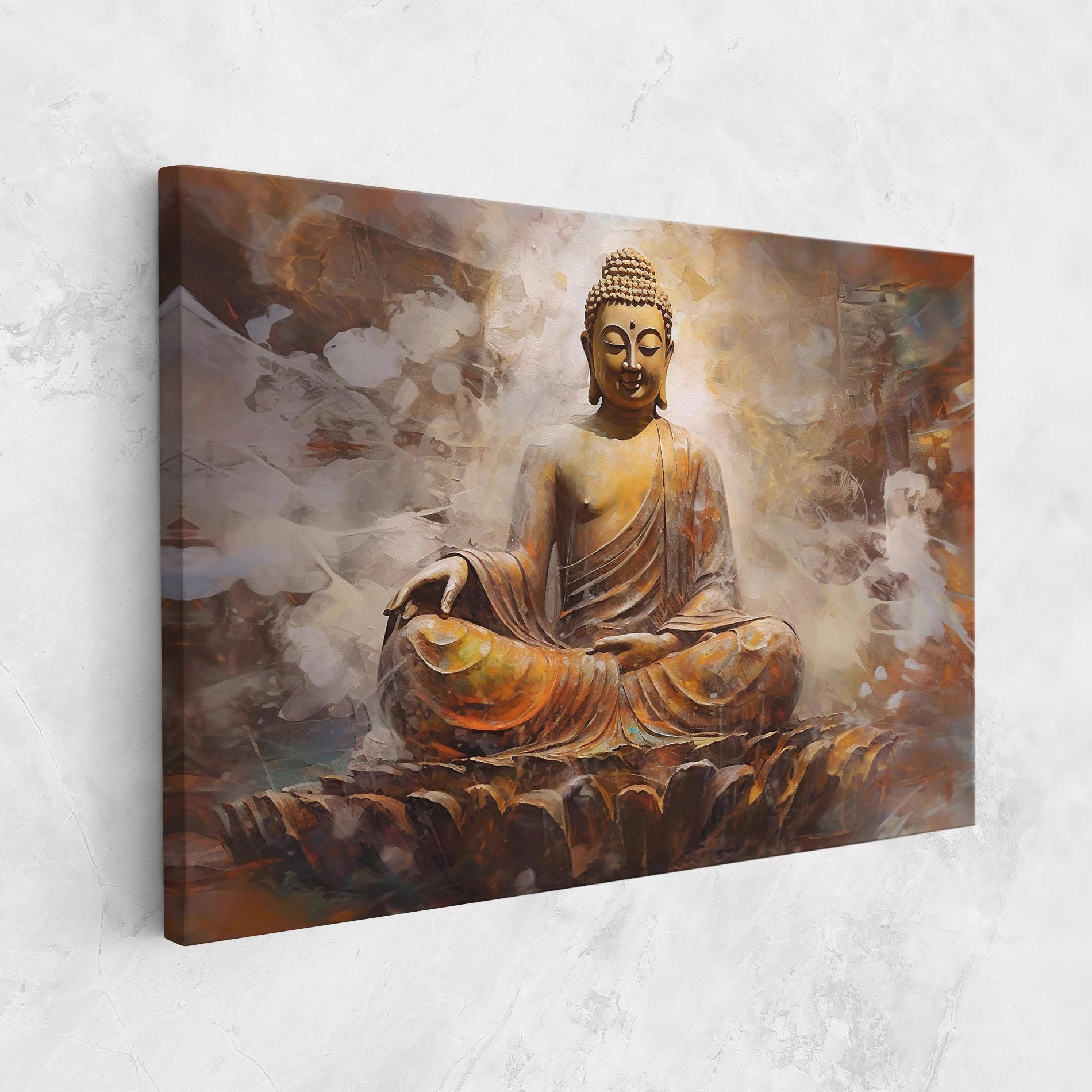 Tablou Canvas Cream Orange Buddha mockup 1