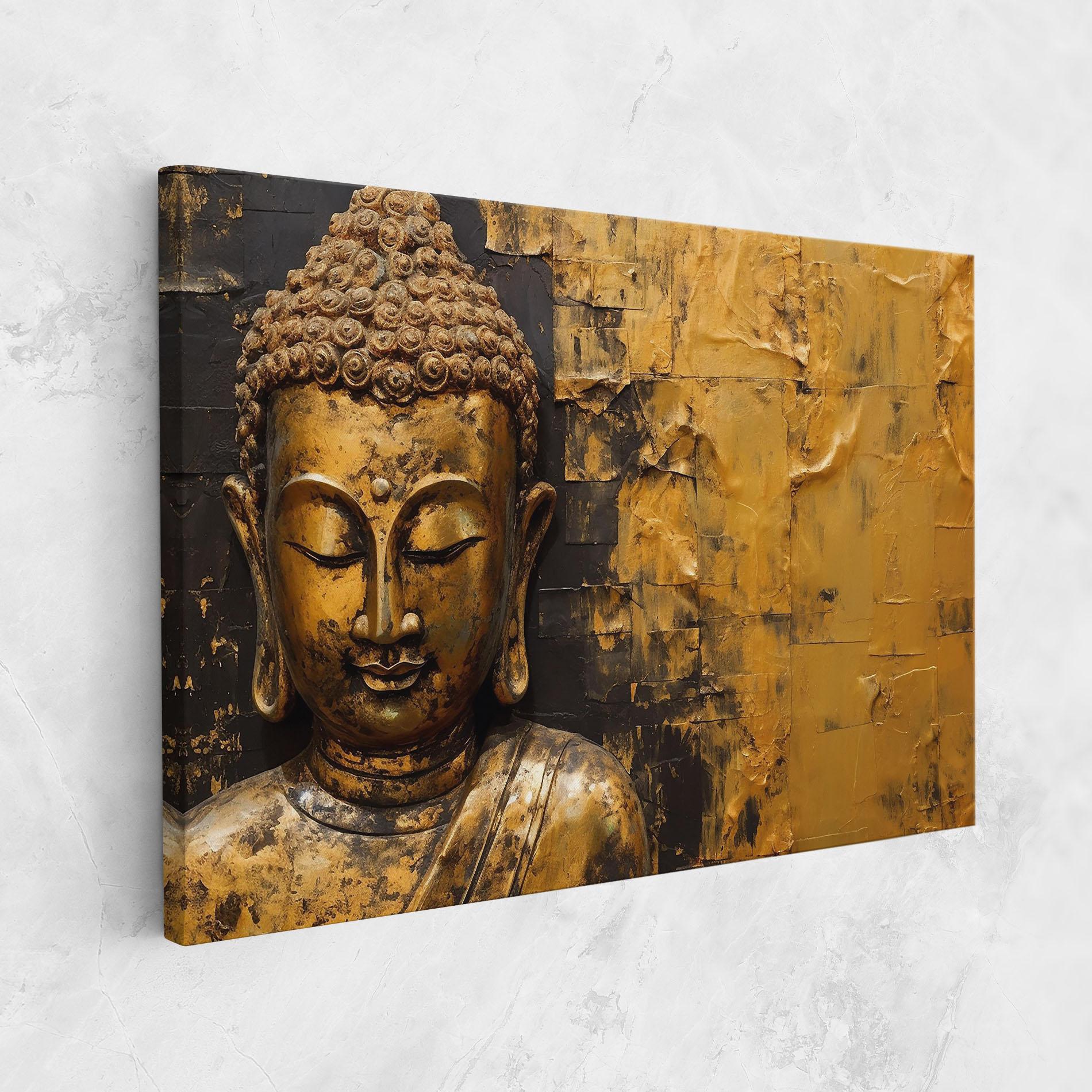 Tablou Canvas Gold Paint Buddha mockup 1