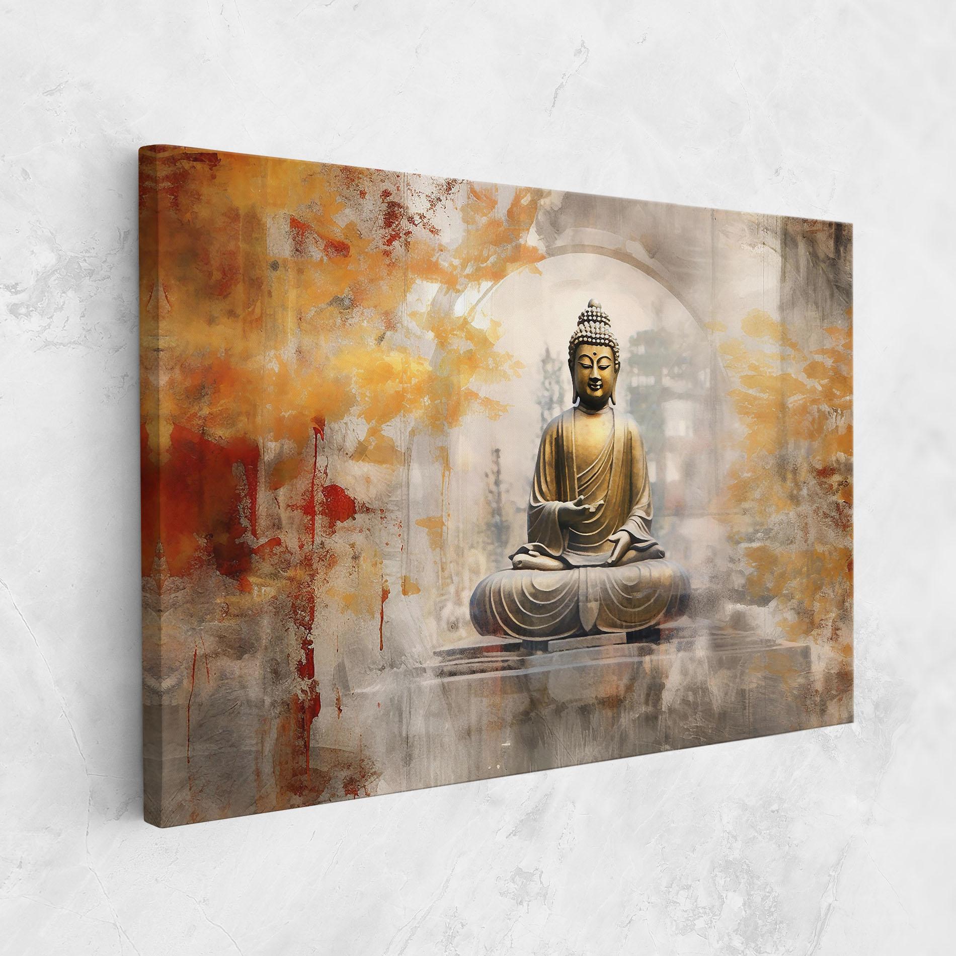 Tablou Canvas Grey Gold Buddha mockup 1