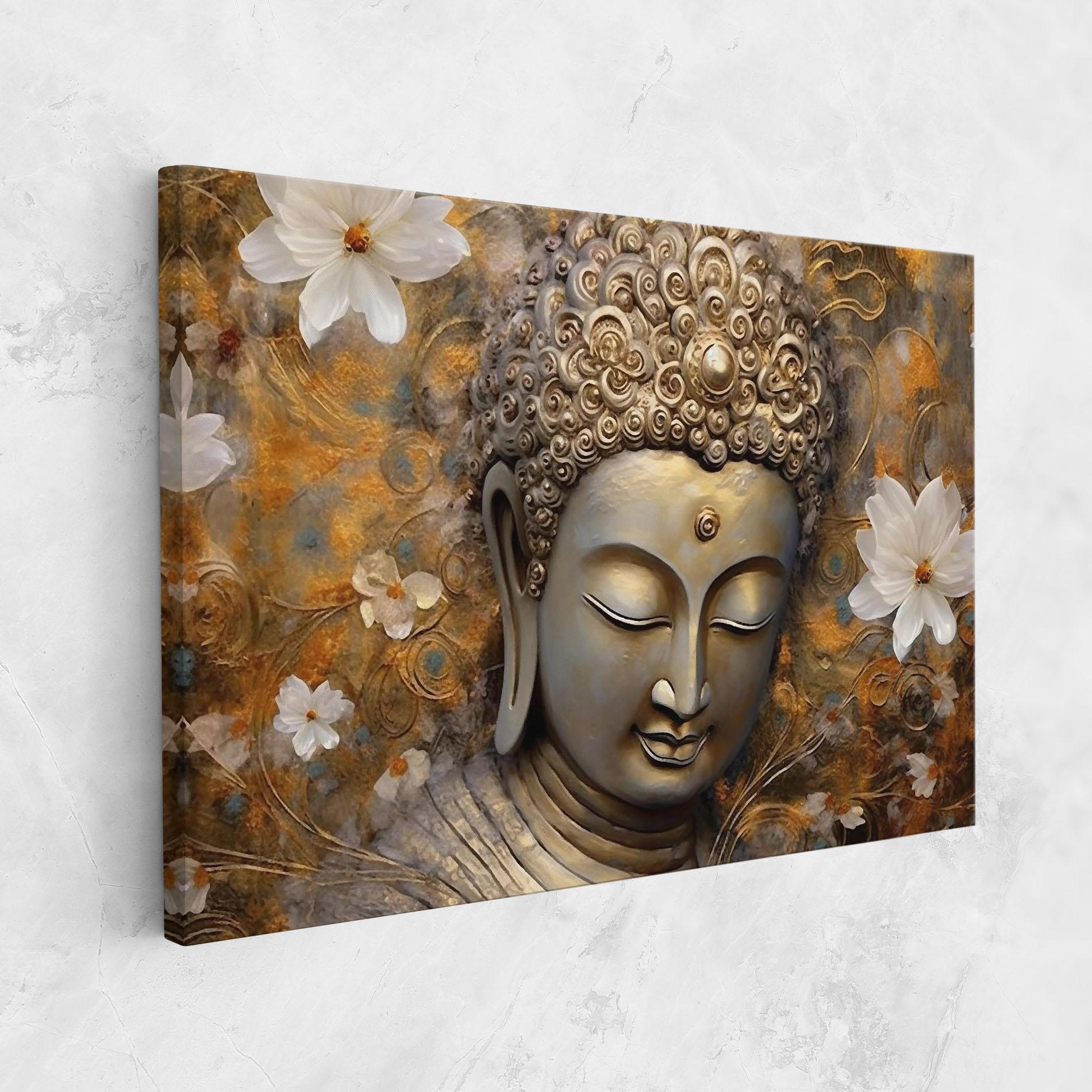 Tablou Canvas White Flower Buddha Art mockup 1