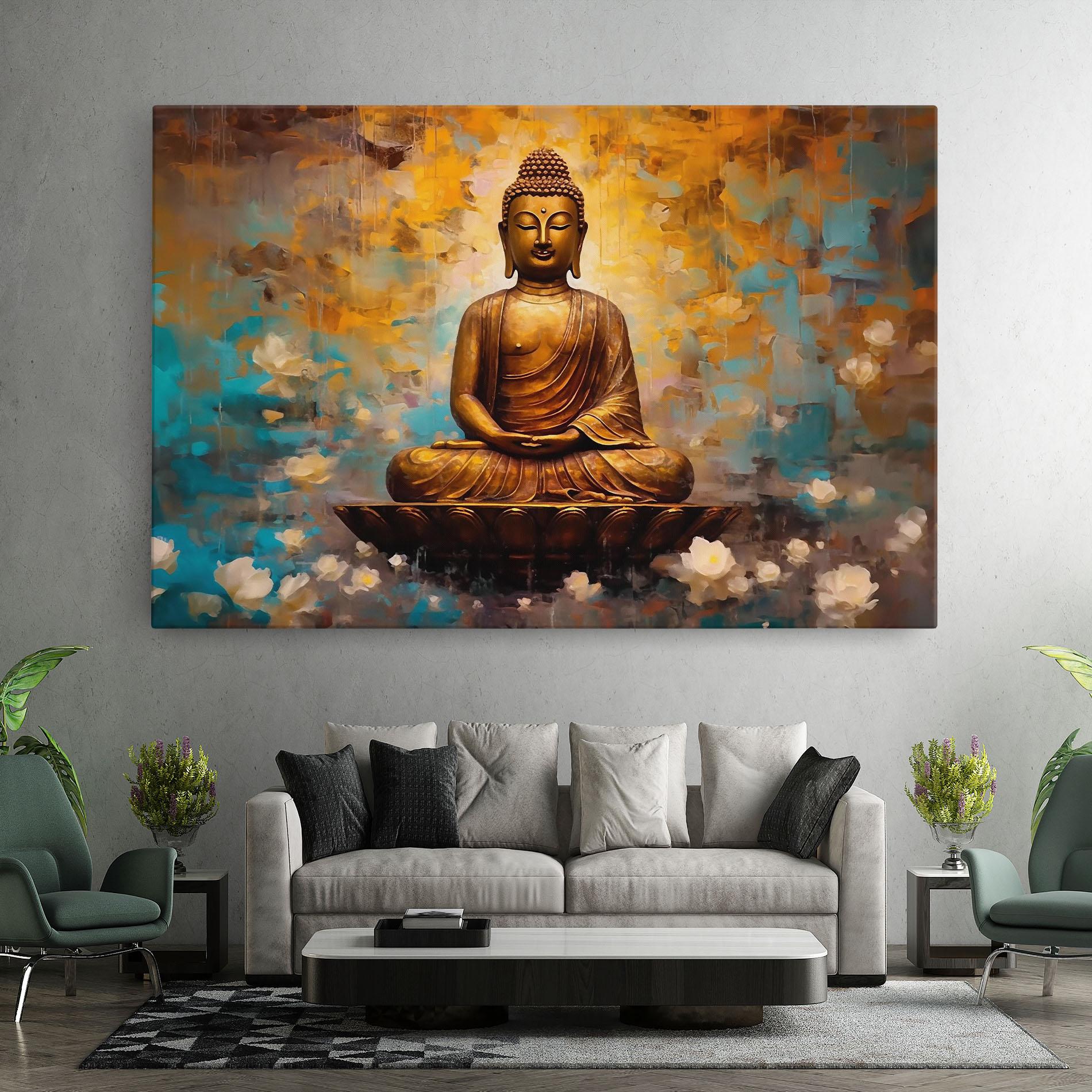 Tablou Canvas Blue Gold Buddha mockup 7
