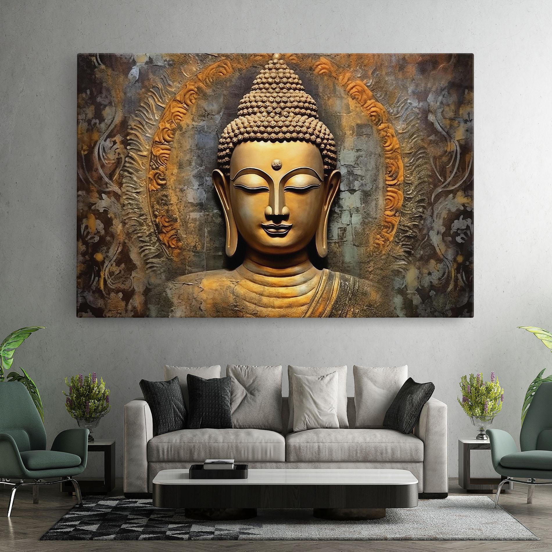Tablou Canvas Buddha 3d Head mockup 7