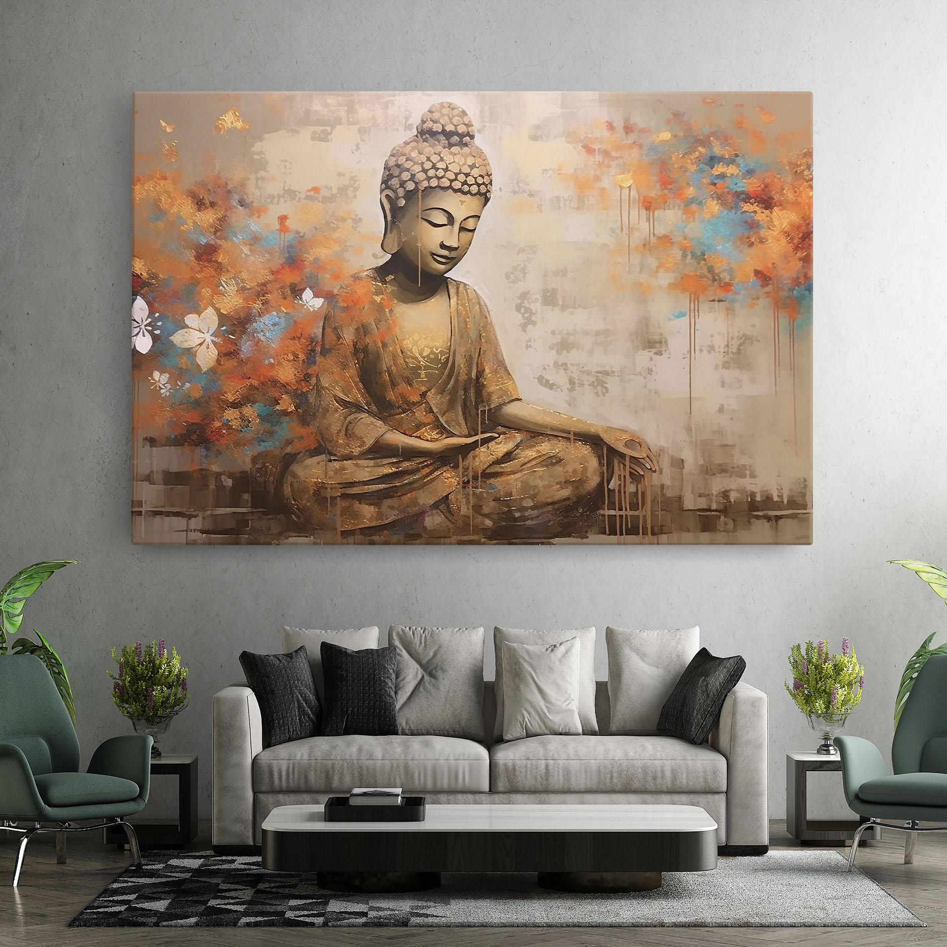Tablou Canvas Buddha Cream Blue mockup 7