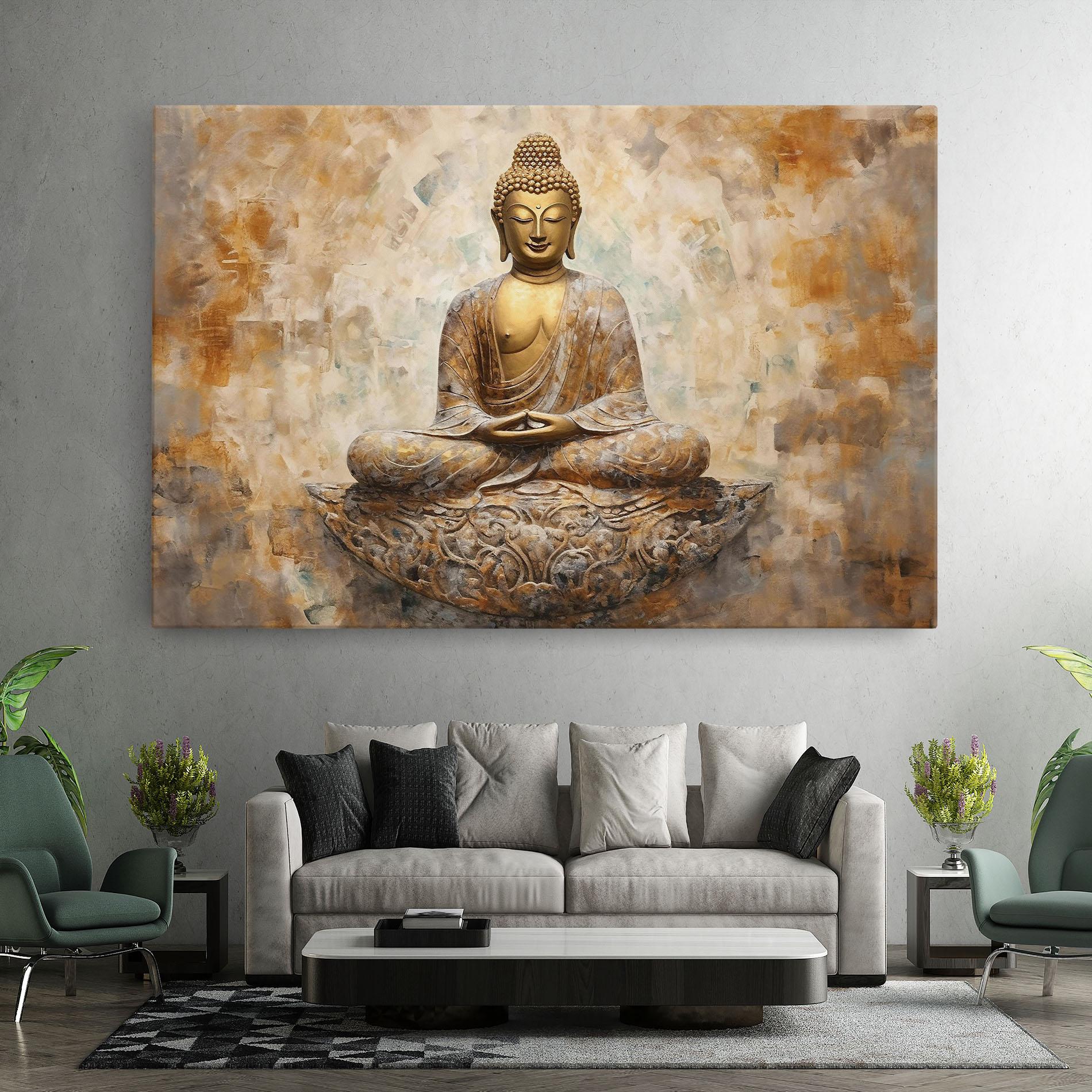 Tablou Canvas Cream Buddha Art mockup 7